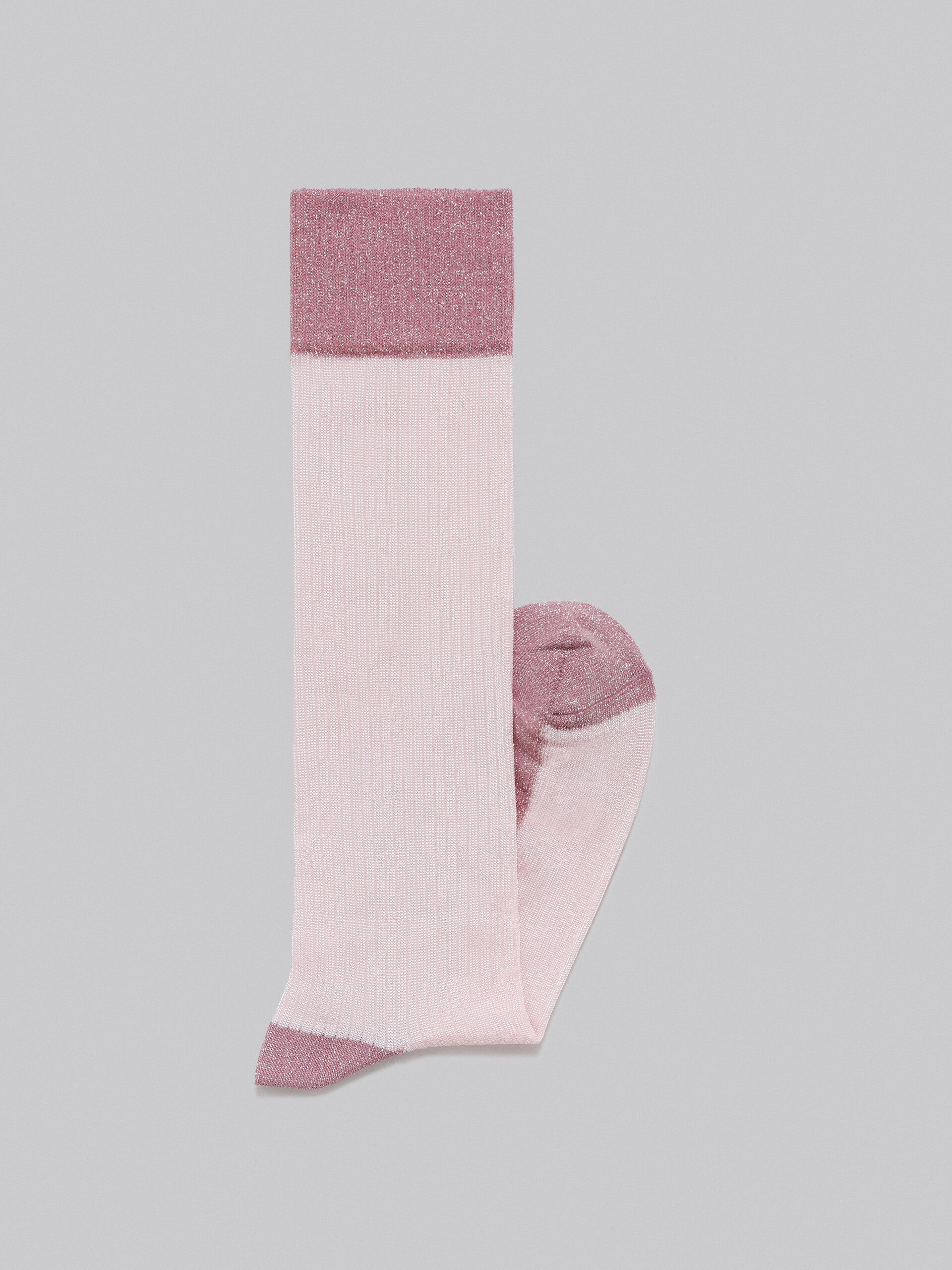 Pink viscose-cotton colour-block socks - Socks - Image 2