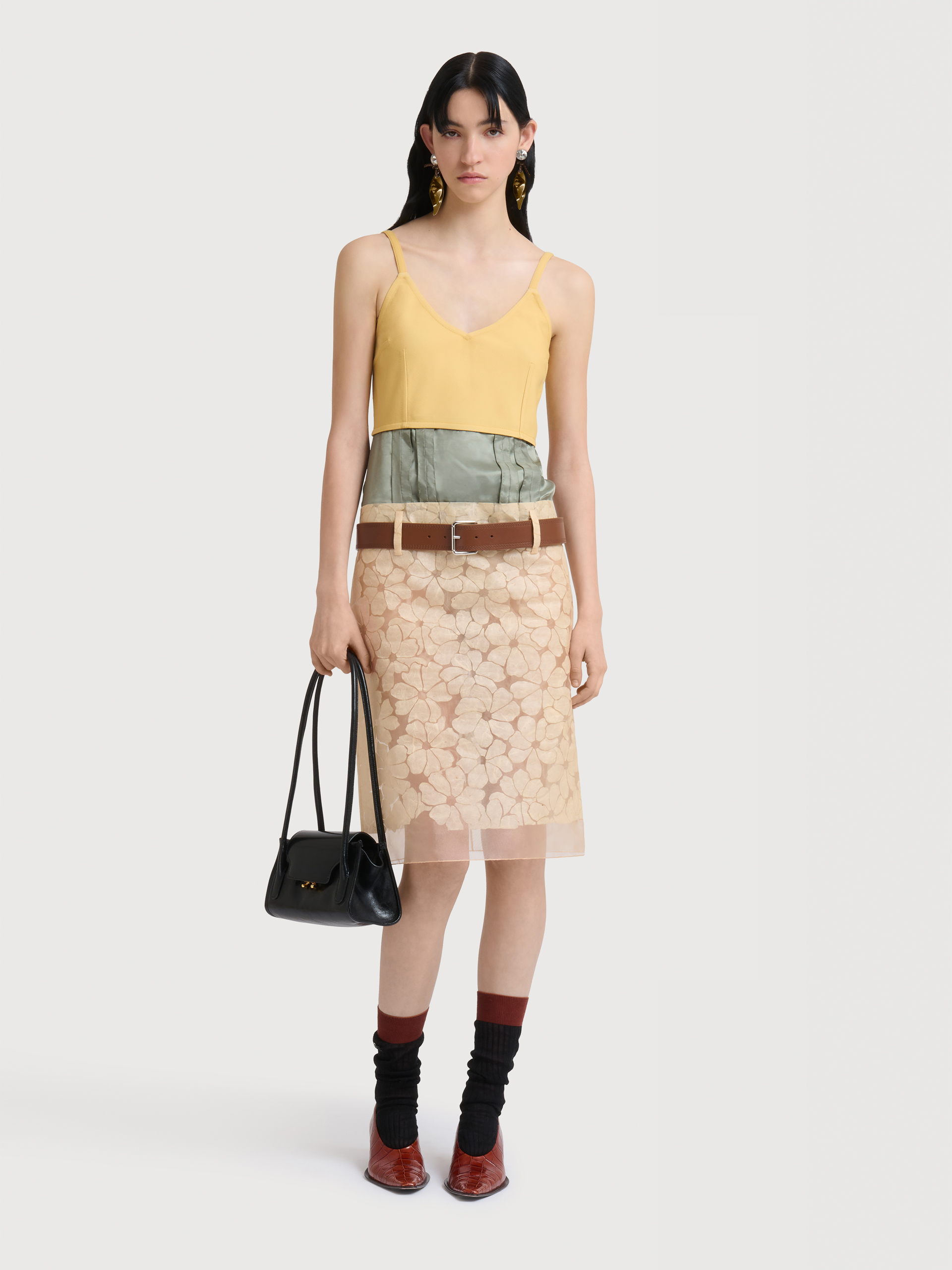 Yellow organza flower dress with satin waist - Dresses - Image 2