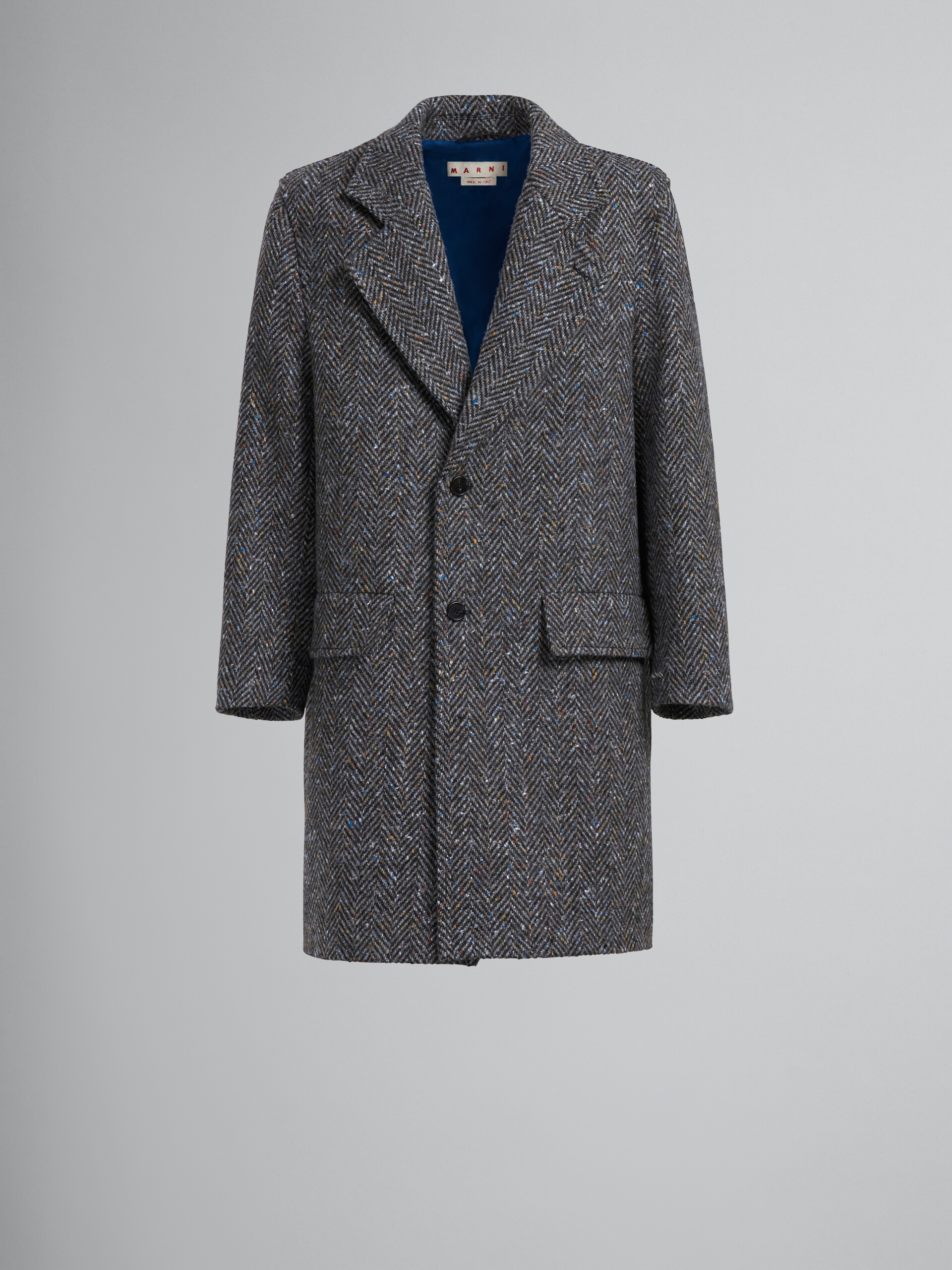 Grey chevron wool coat - Coats - Image 1