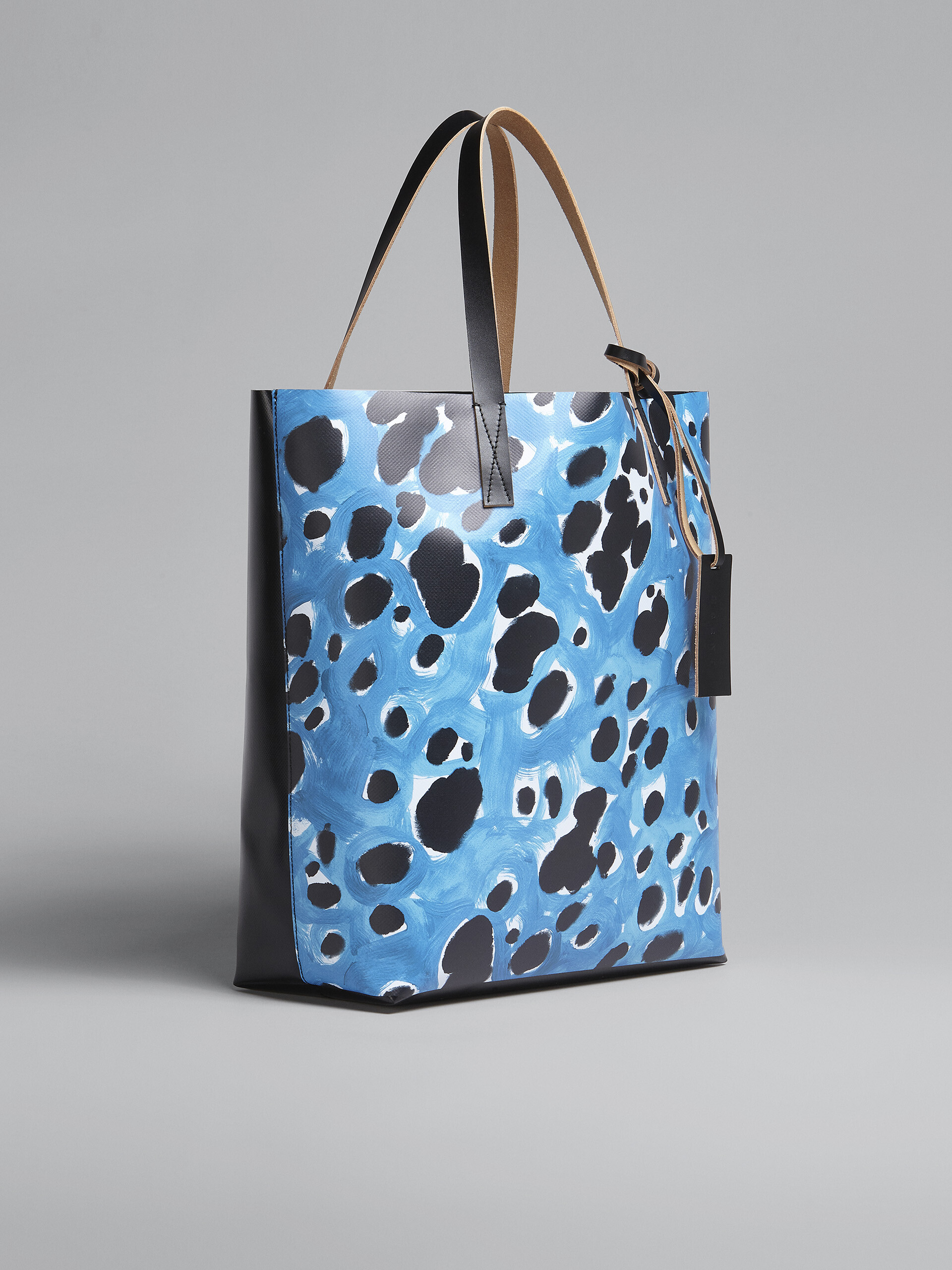 Blue Pop Dots print TRIBECA shopping bag - Shopping Bags - Image 6