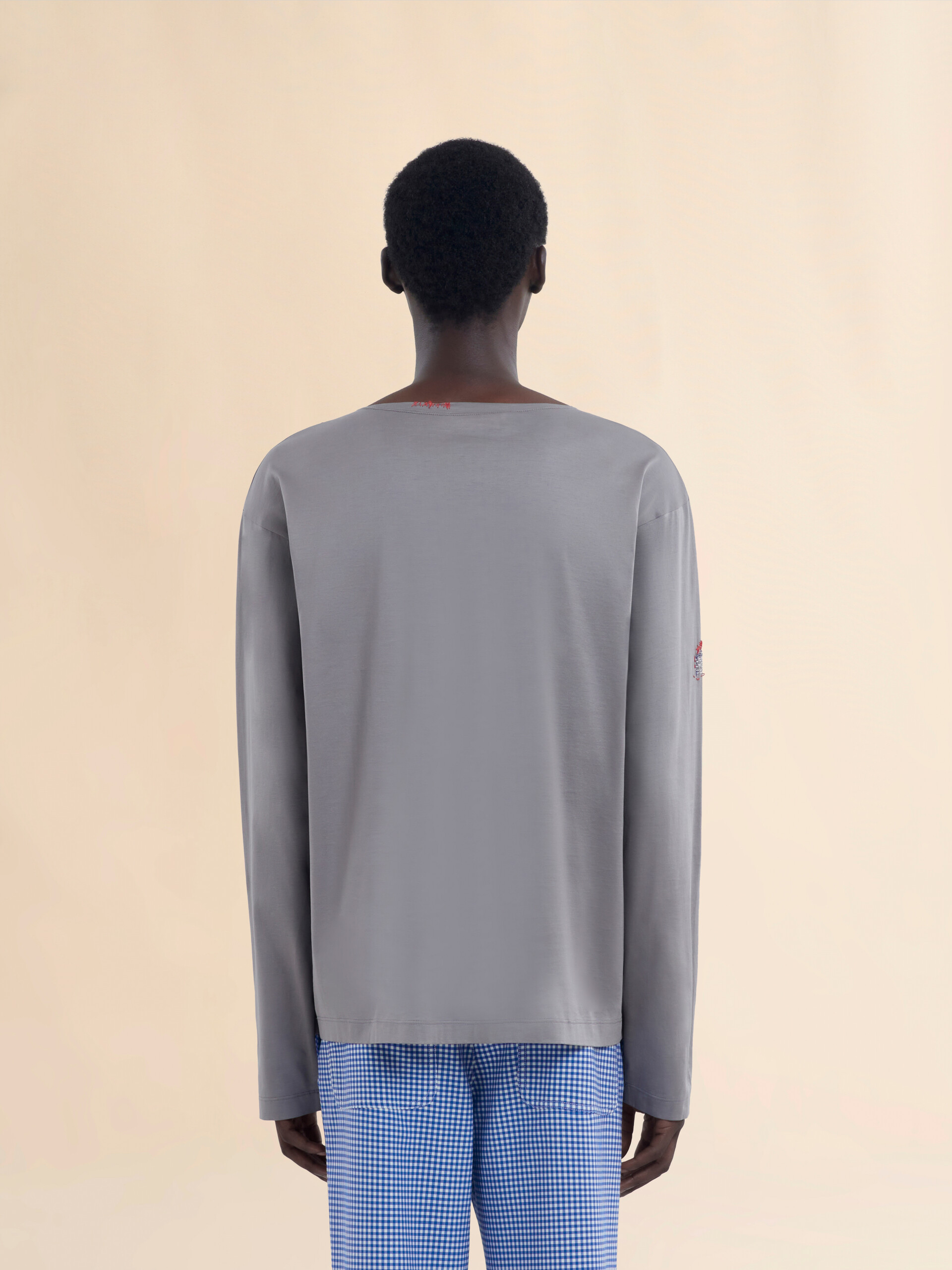 Grey organic cotton long sleeved T-shirt - Shirts - Image 3