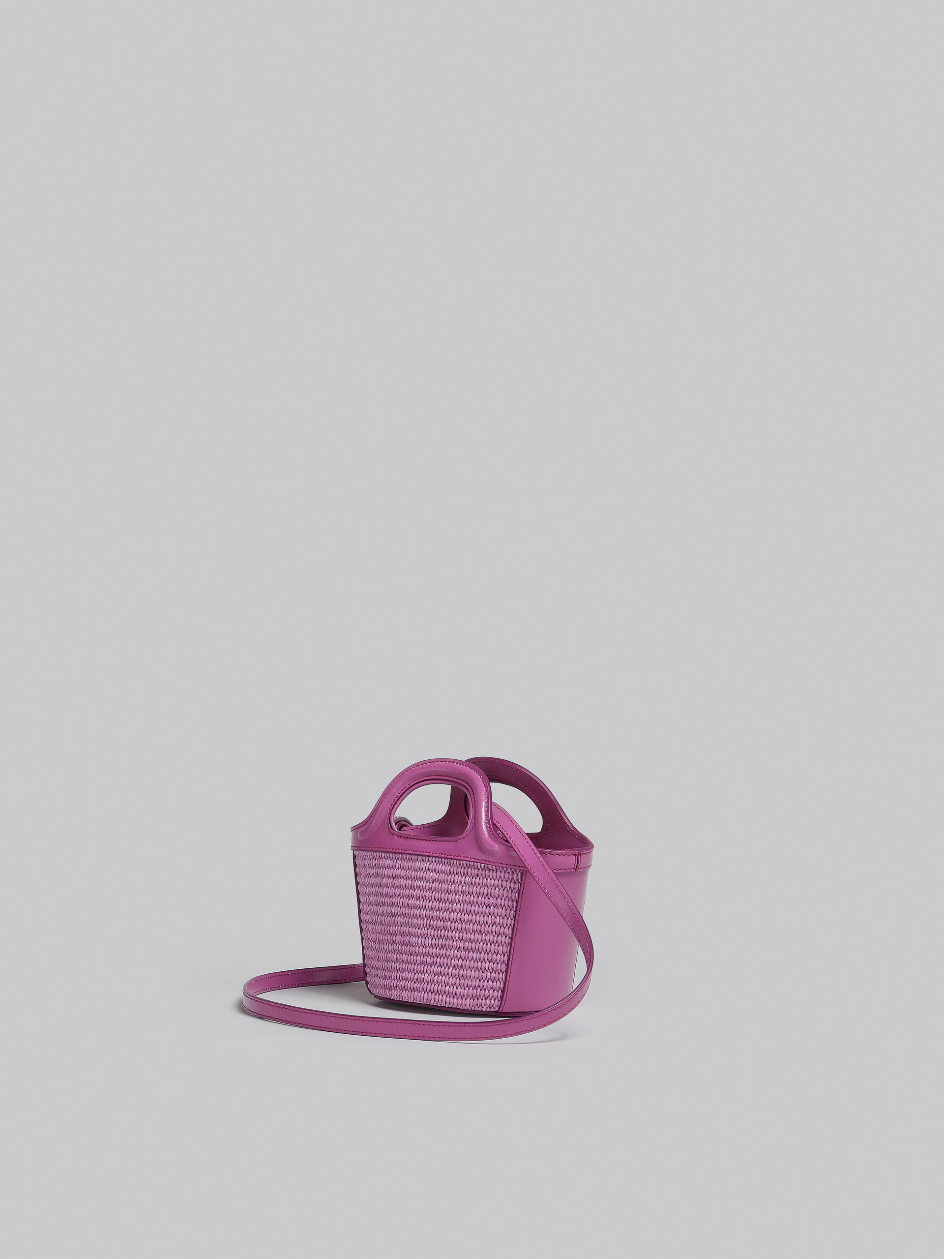 Tropicalia Micro Bag in lilac leather and raffia - Handbag - Image 3