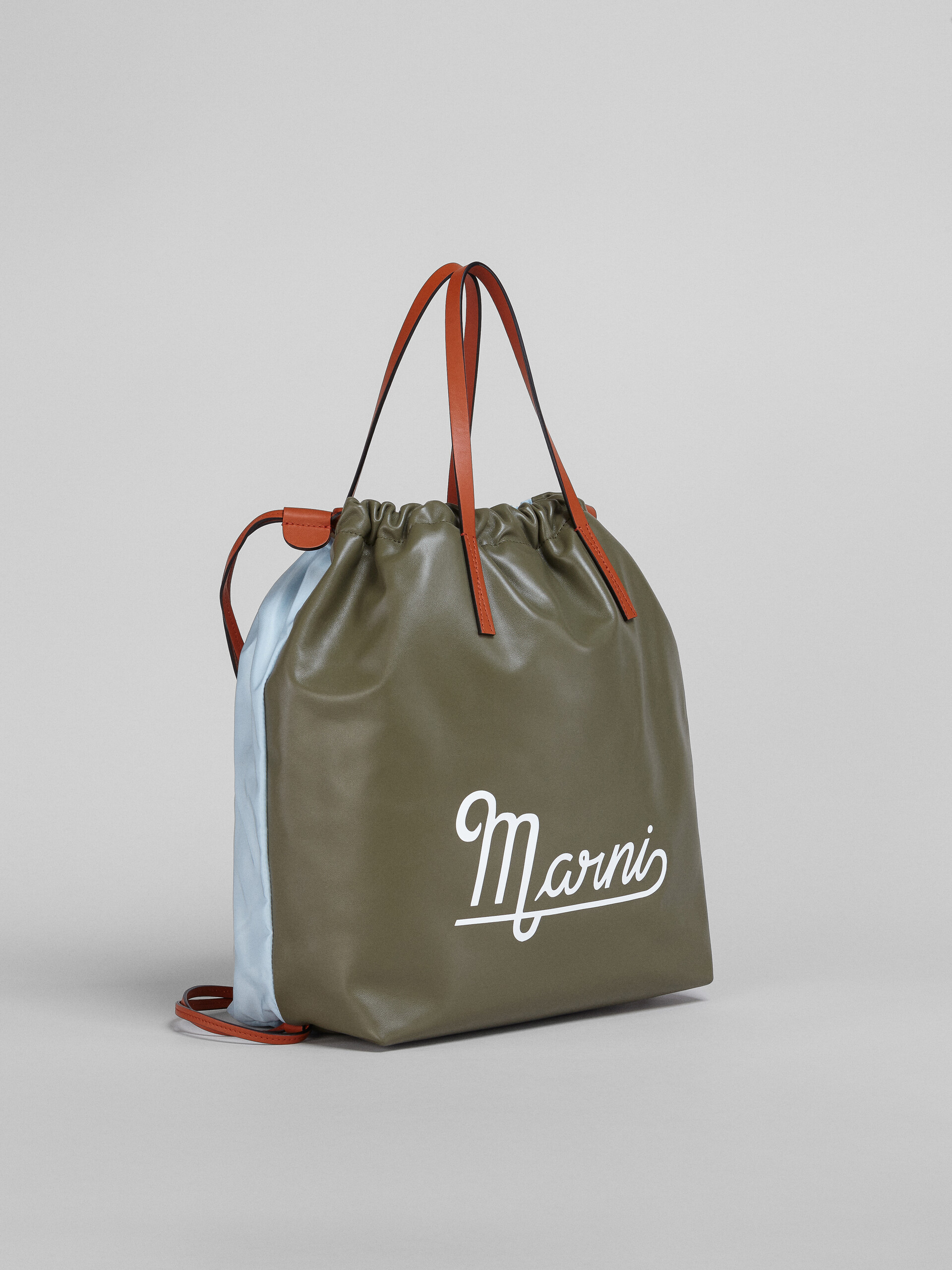Calf leather and eco nylon backpack Calf leather and eco nylon backpack