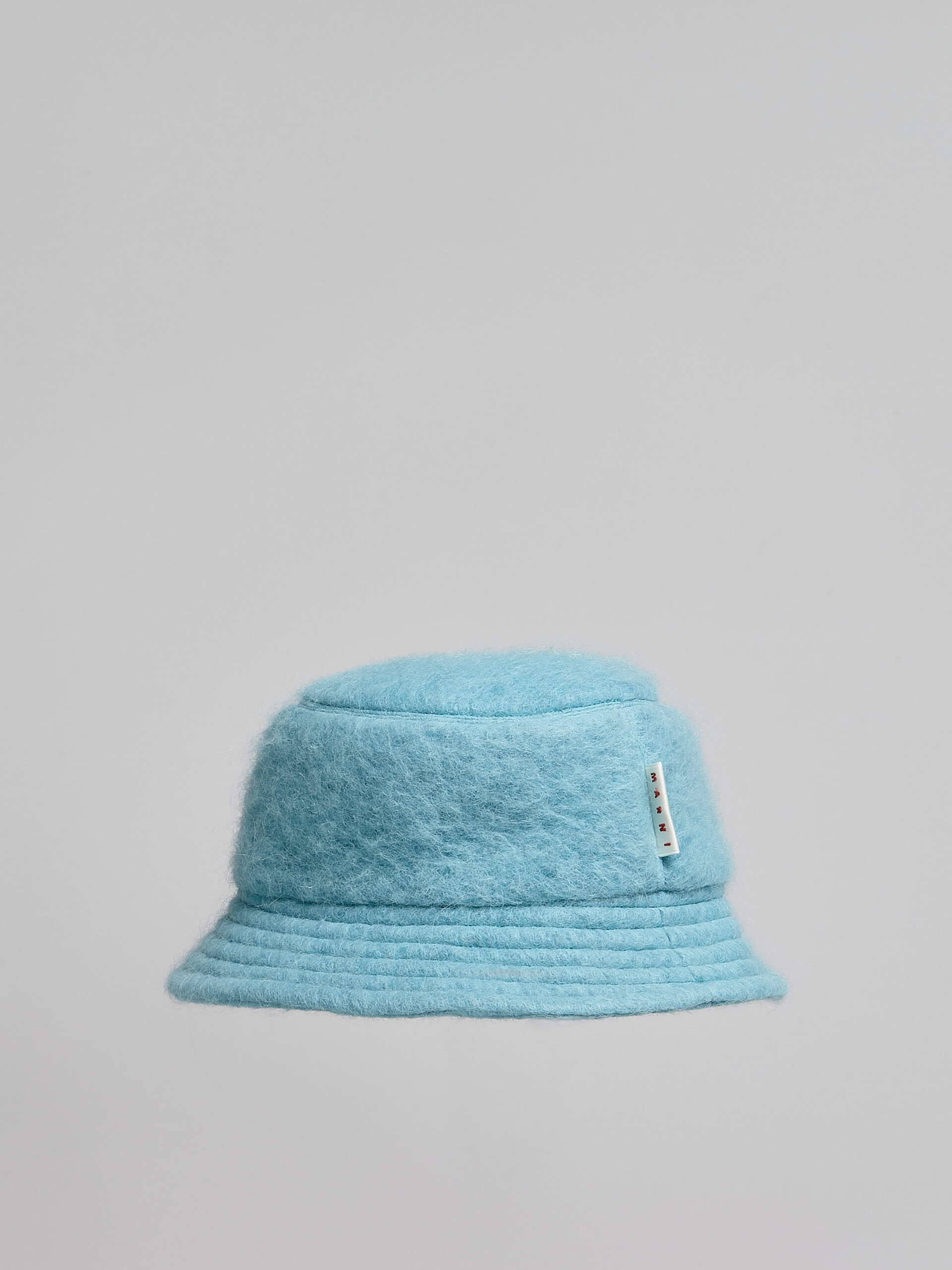 Himmelblauer Fischerhut aus gebürsteter Wollmischung - Hüte - Image 3