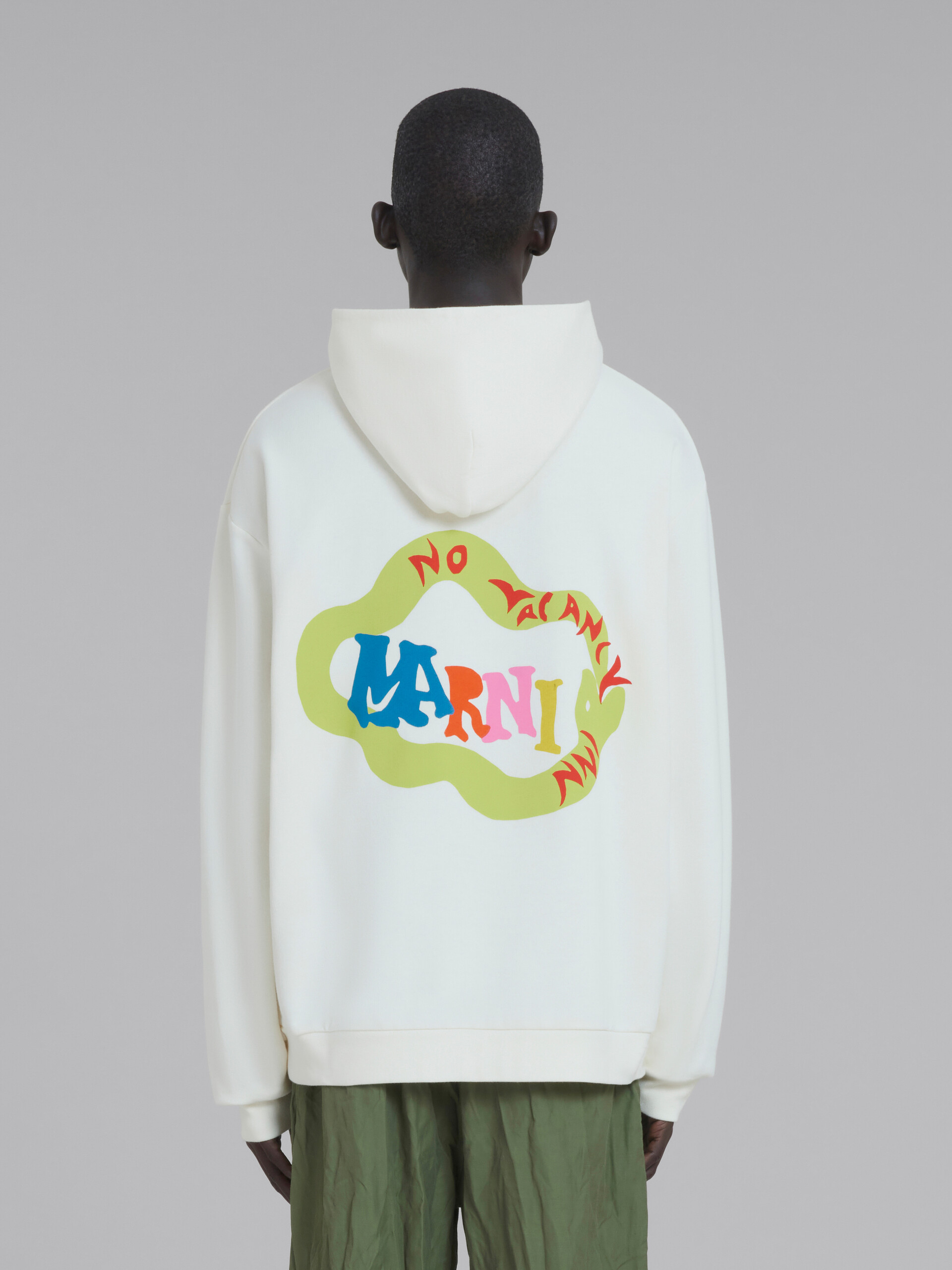 Marni x No Vacancy Inn - White sweatshirt in bio cotton jersey with snake logo print - Sweaters - Image 3