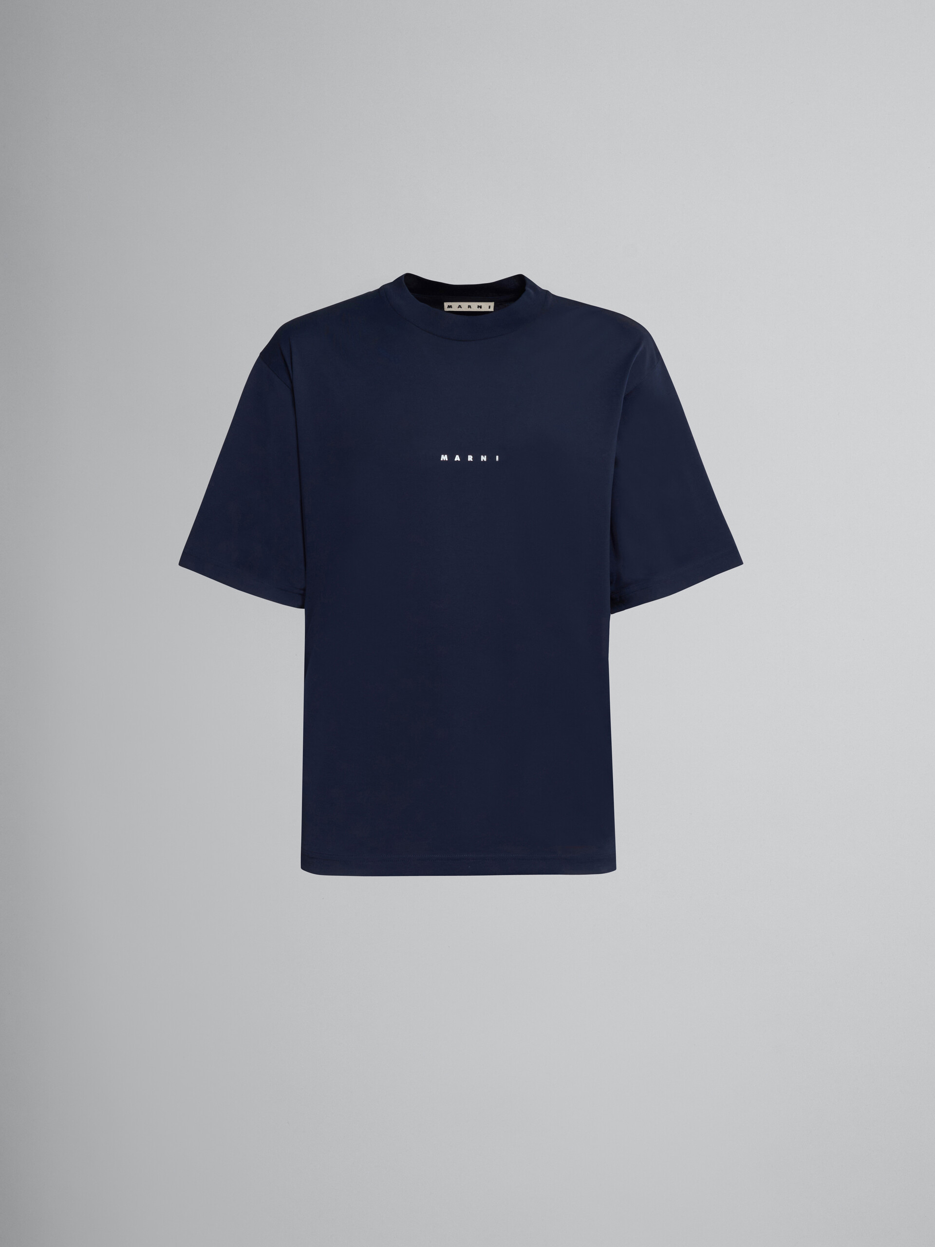 Blue black jersey logo print T-shirt - T-shirts - Image 1