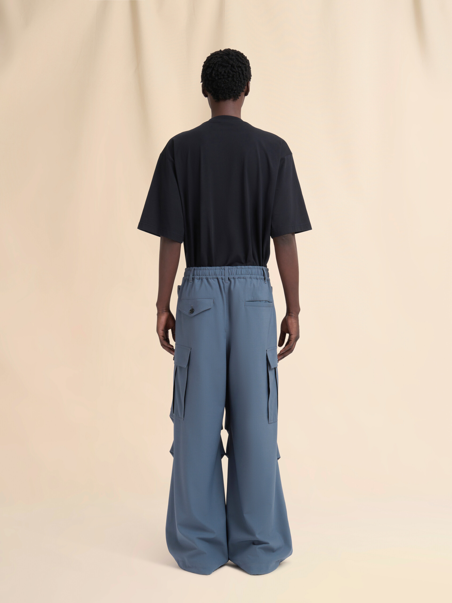 グレー ウール製カーゴパンツ マルニシンボル入り - パンツ - Image 3