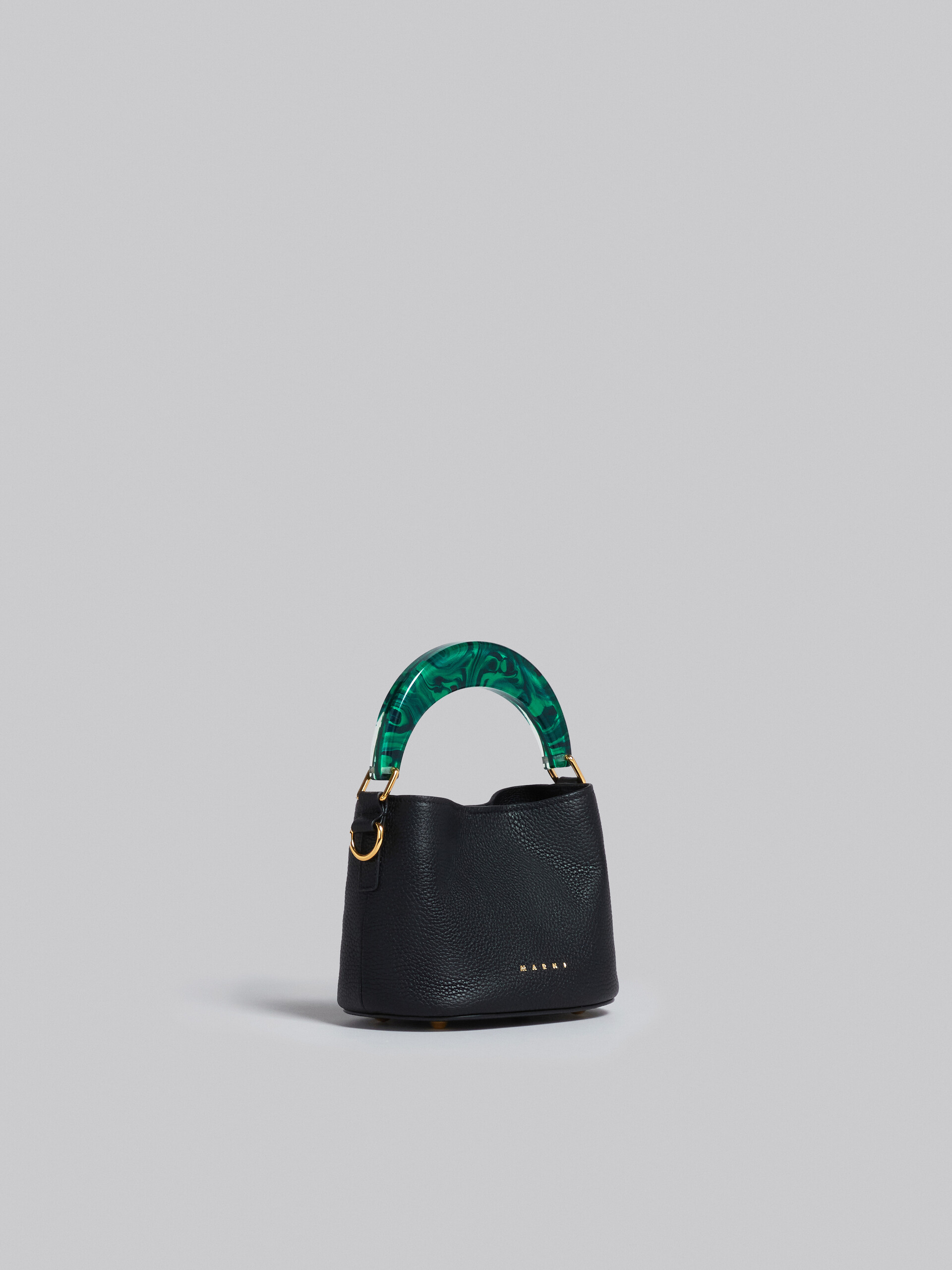 Venice Mini Bucket Bag in black leather - Shoulder Bag - Image 5
