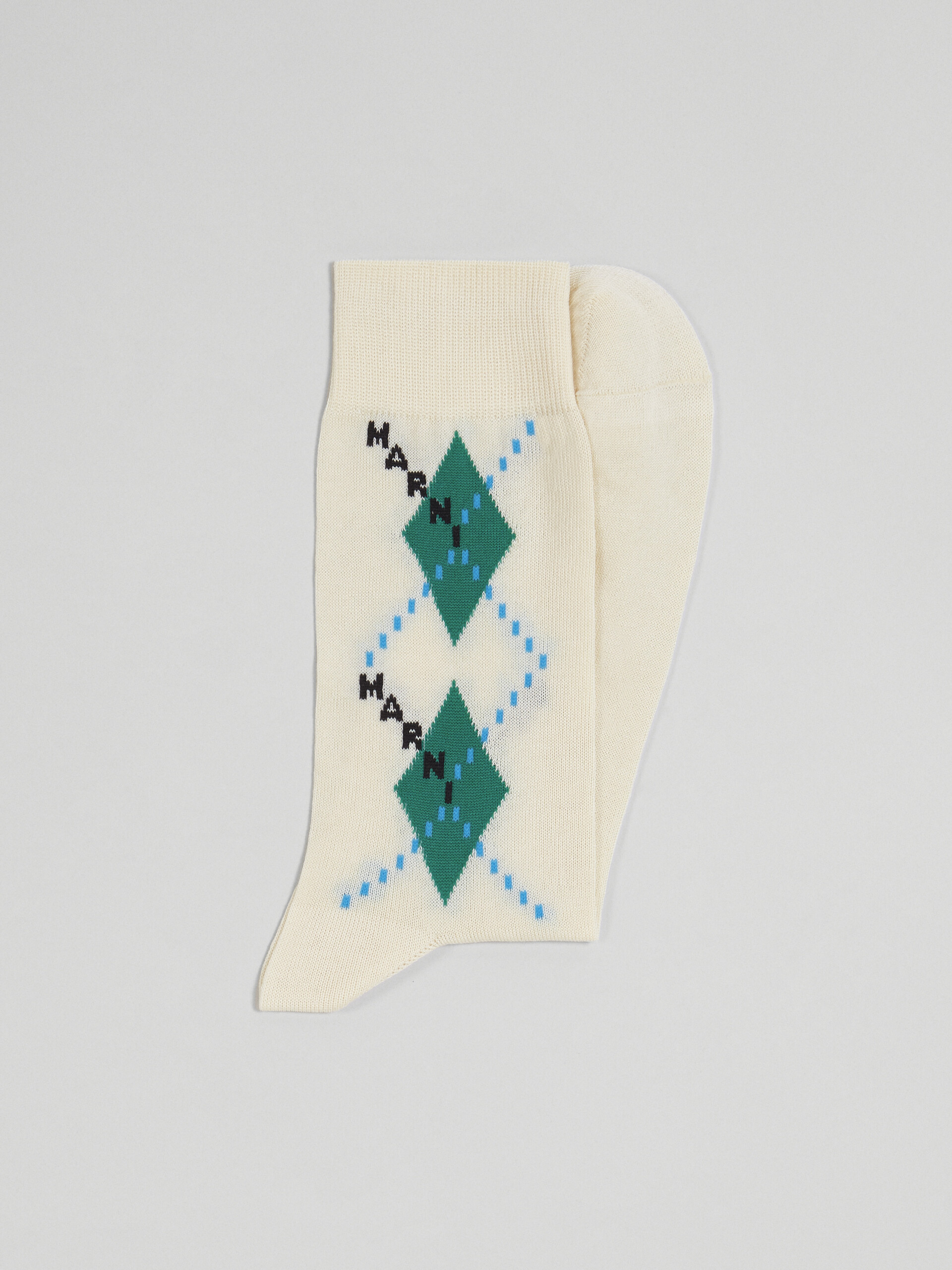 White lisle cotton and nylon sock - Socks - Image 2