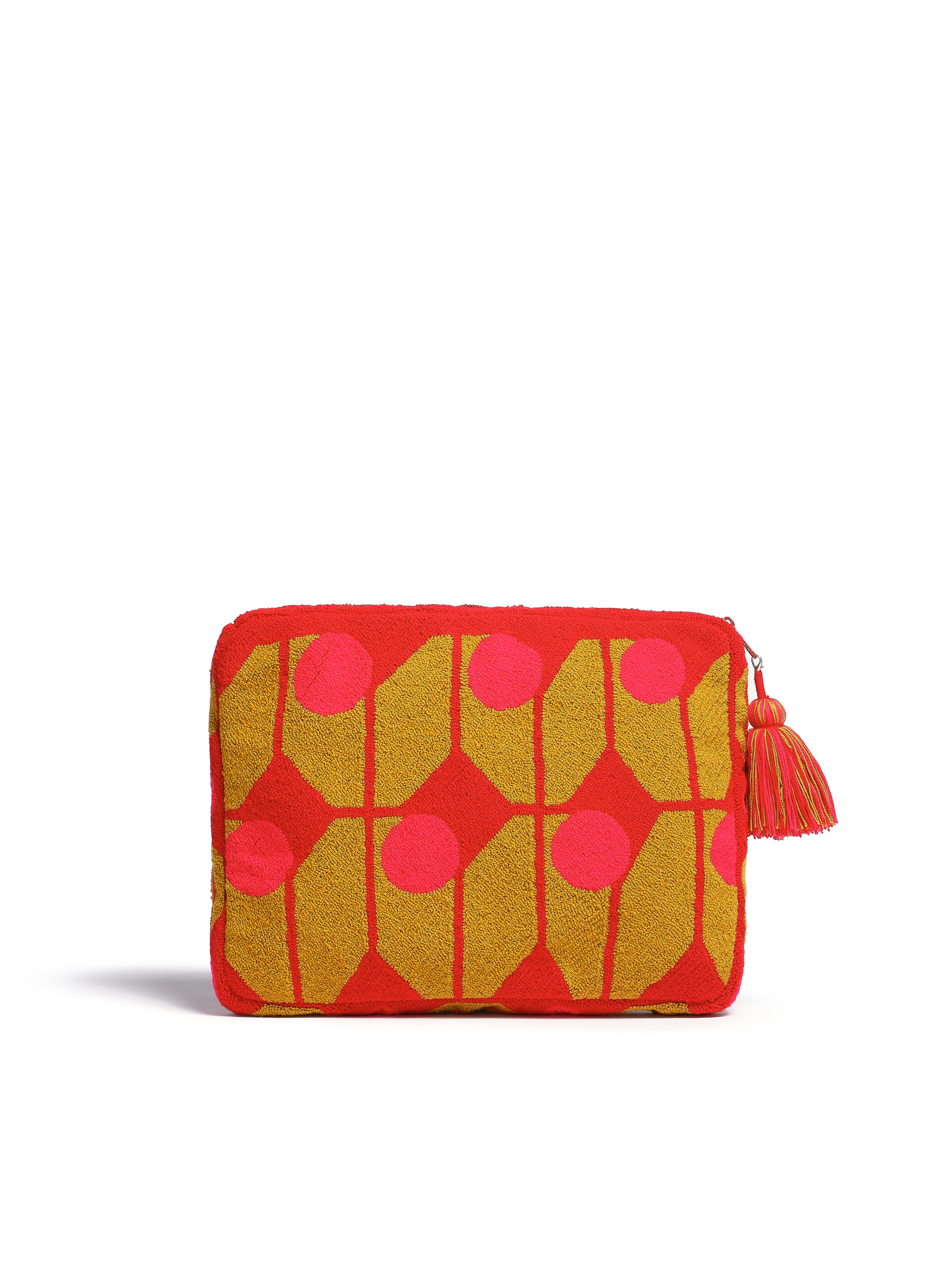 Red and gold Marni Market wool laptop case - Bags - Image 3