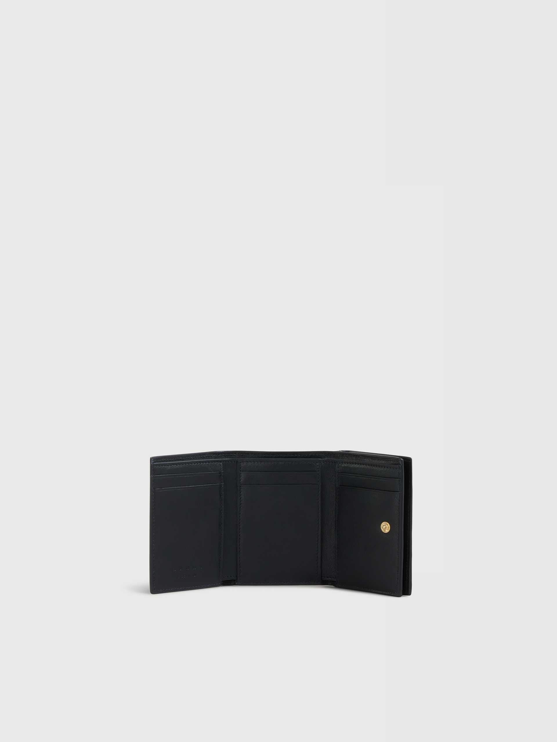 Black leather trifold wallet with Marni Symbol logo - Wallets - Image 2