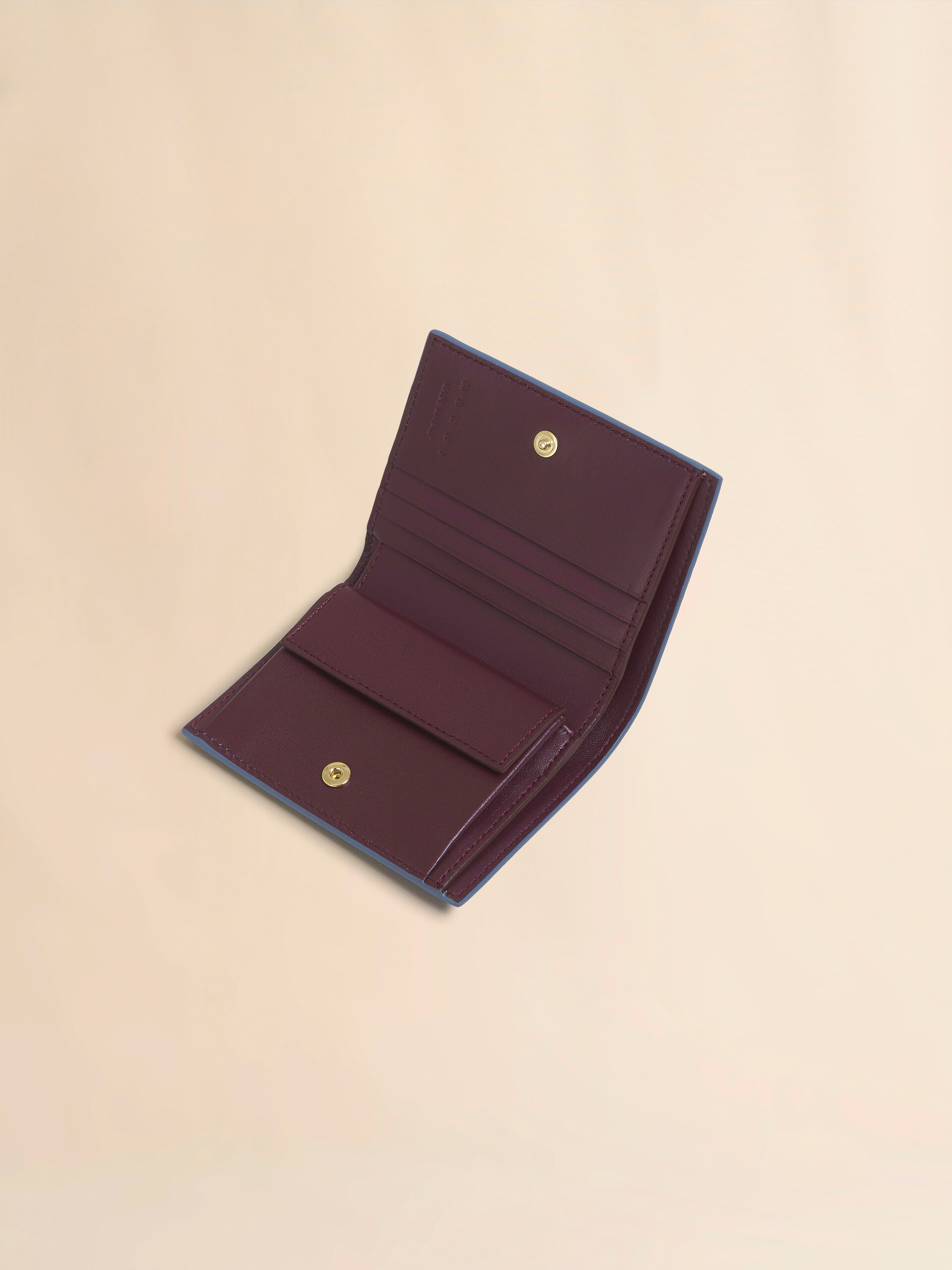 Sky blue bi-fold wallet with Marni Symbol embroidery - Wallets - Image 4