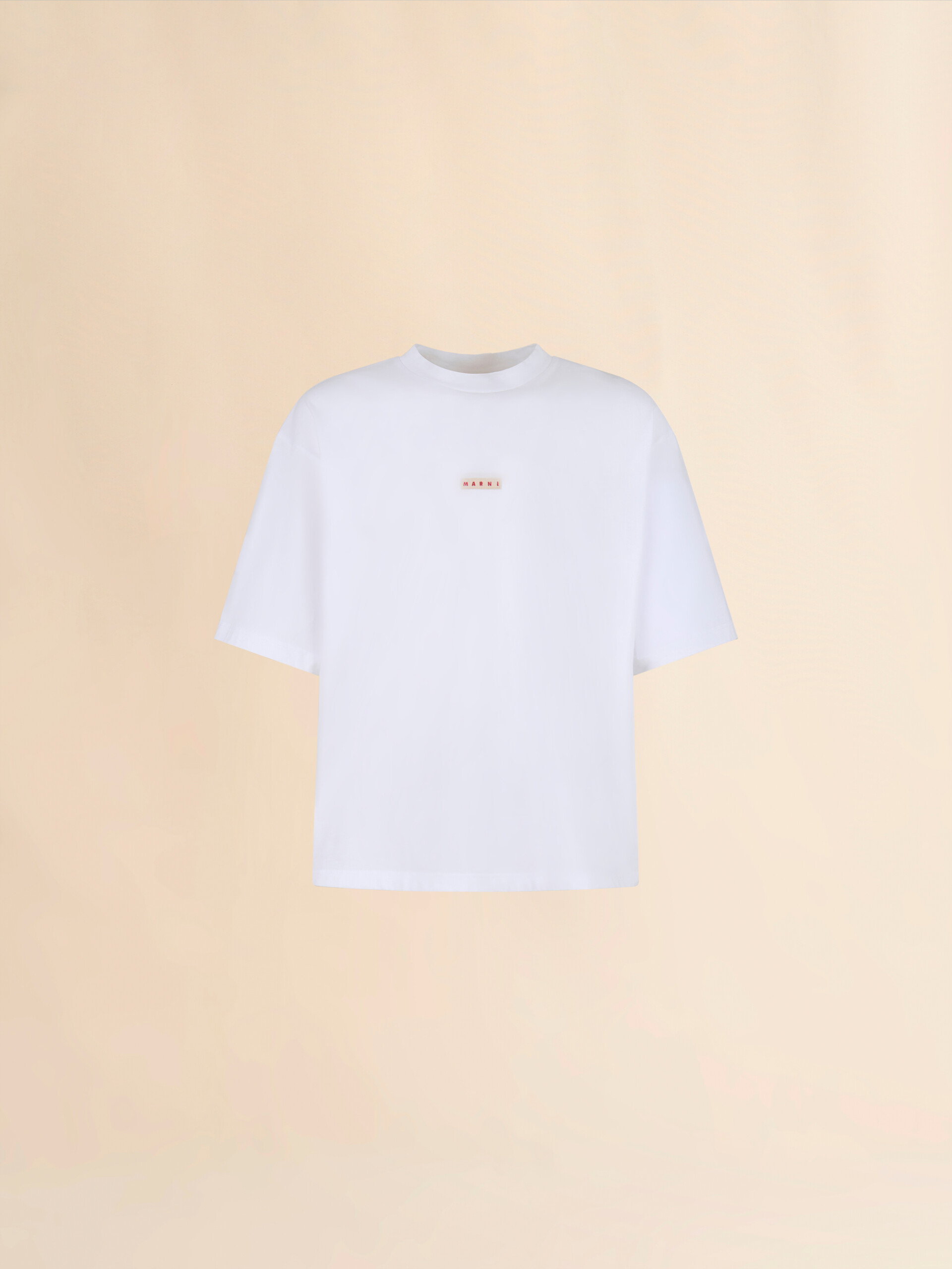 MARNI オーガニックコットン製 Tシャツ ロゴパッチ付き ディープブルーブルー マルニパッチ付き オーガニックコットン製