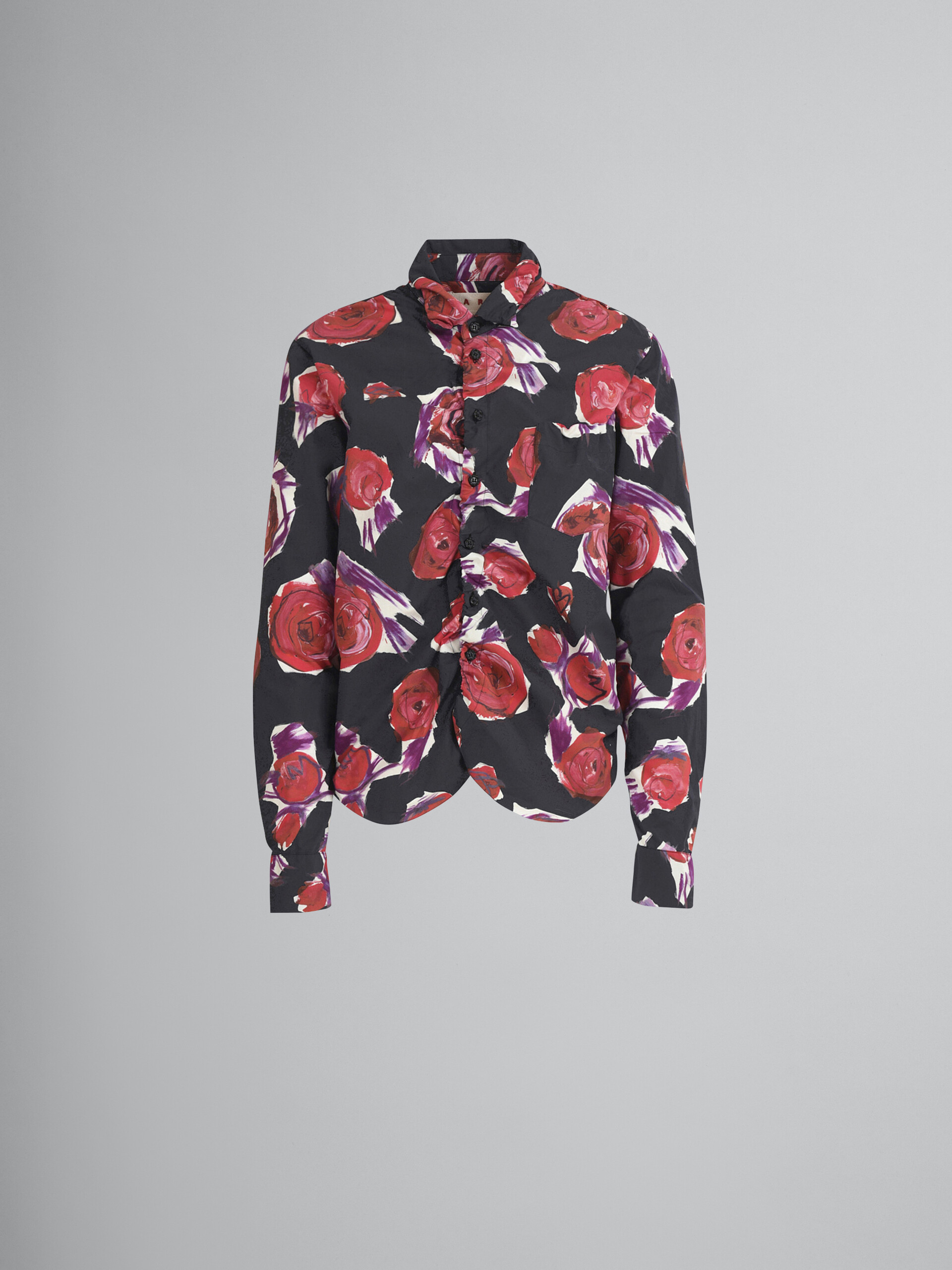 Camicia in popeline stampa Spinning Roses - Camicie - Image 1