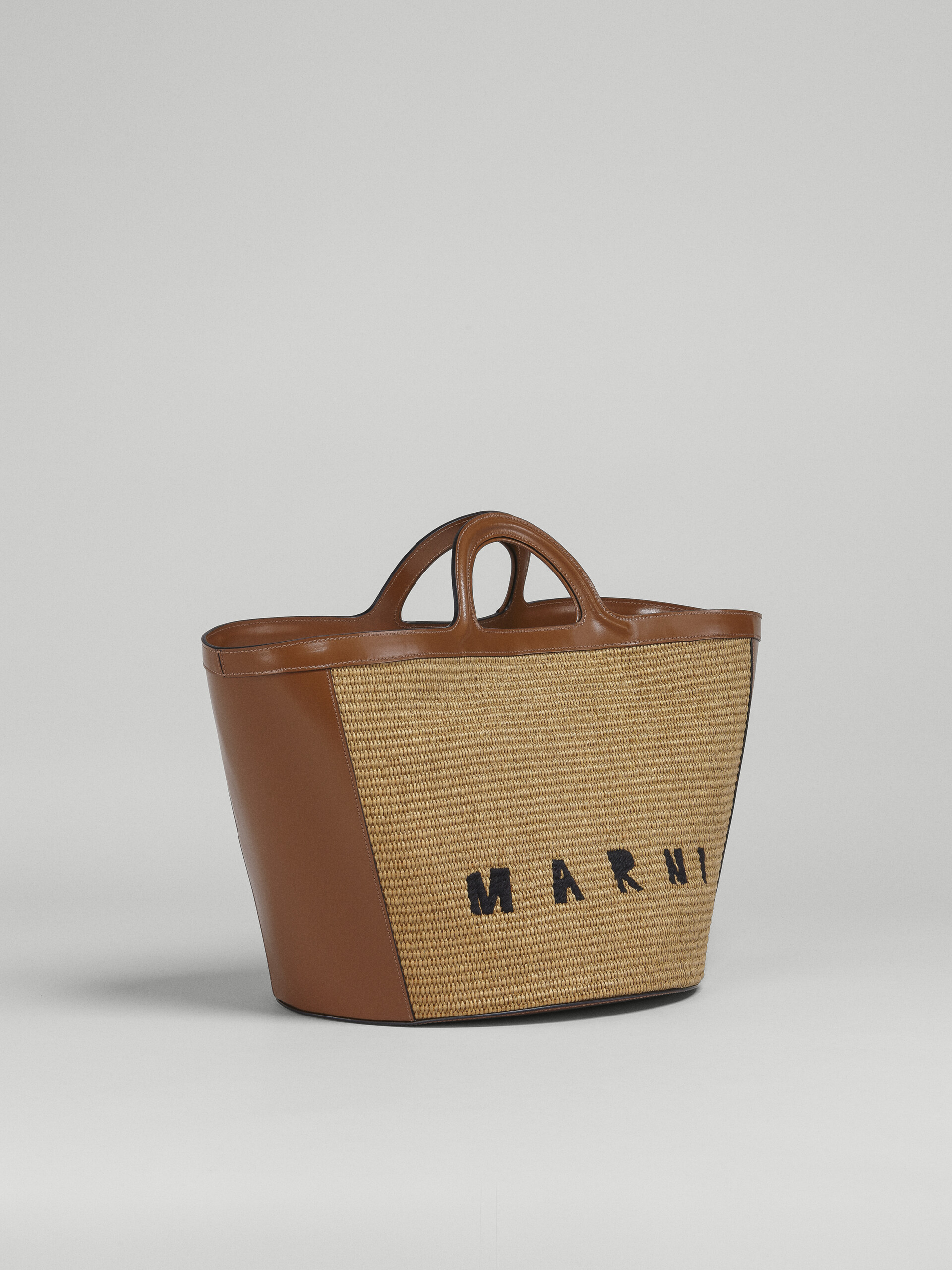 TROPICALIA large bag in brown leather and raffia - Handbag - Image 6