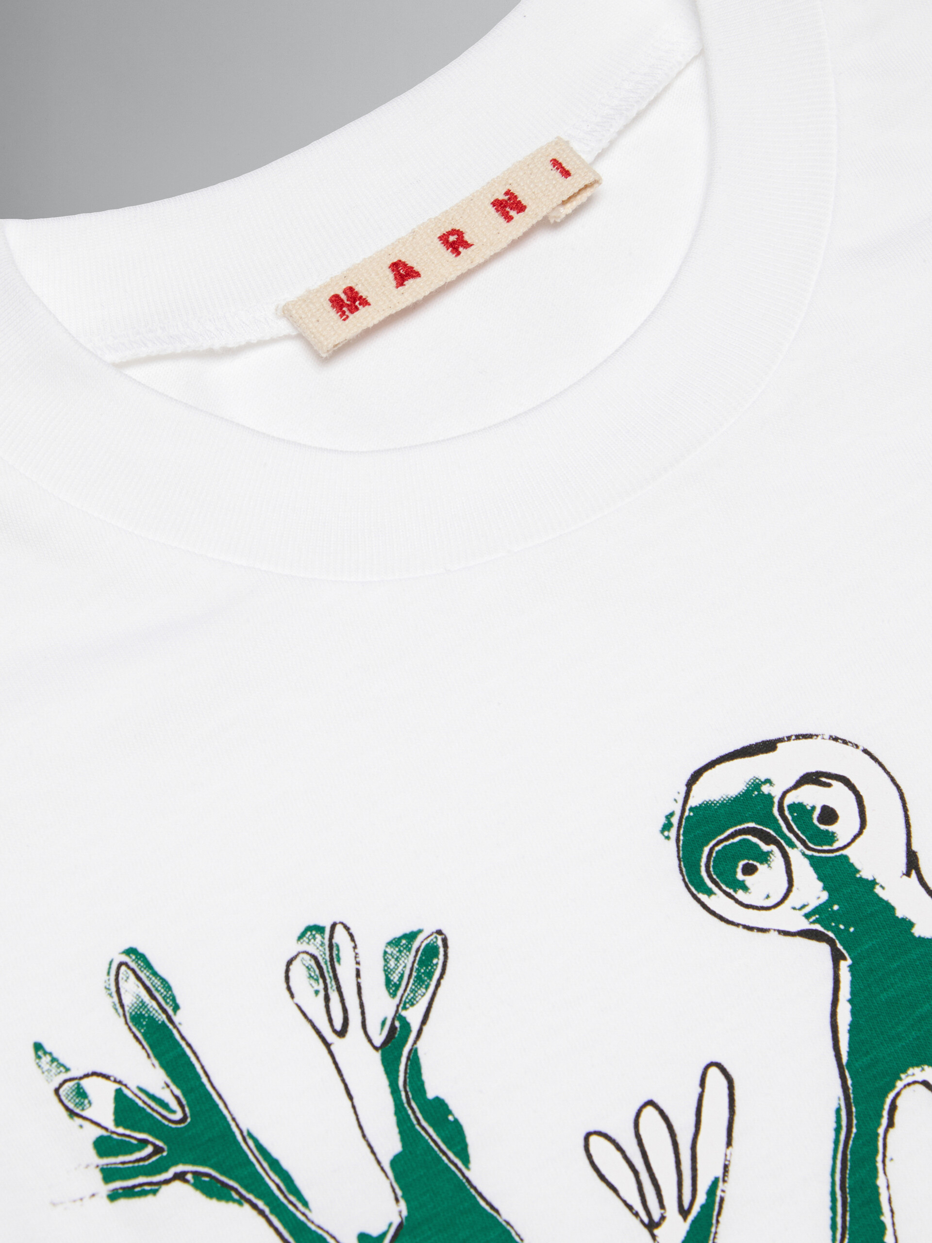 ホワイト Frogプリント Tシャツ - Tシャツ - Image 3