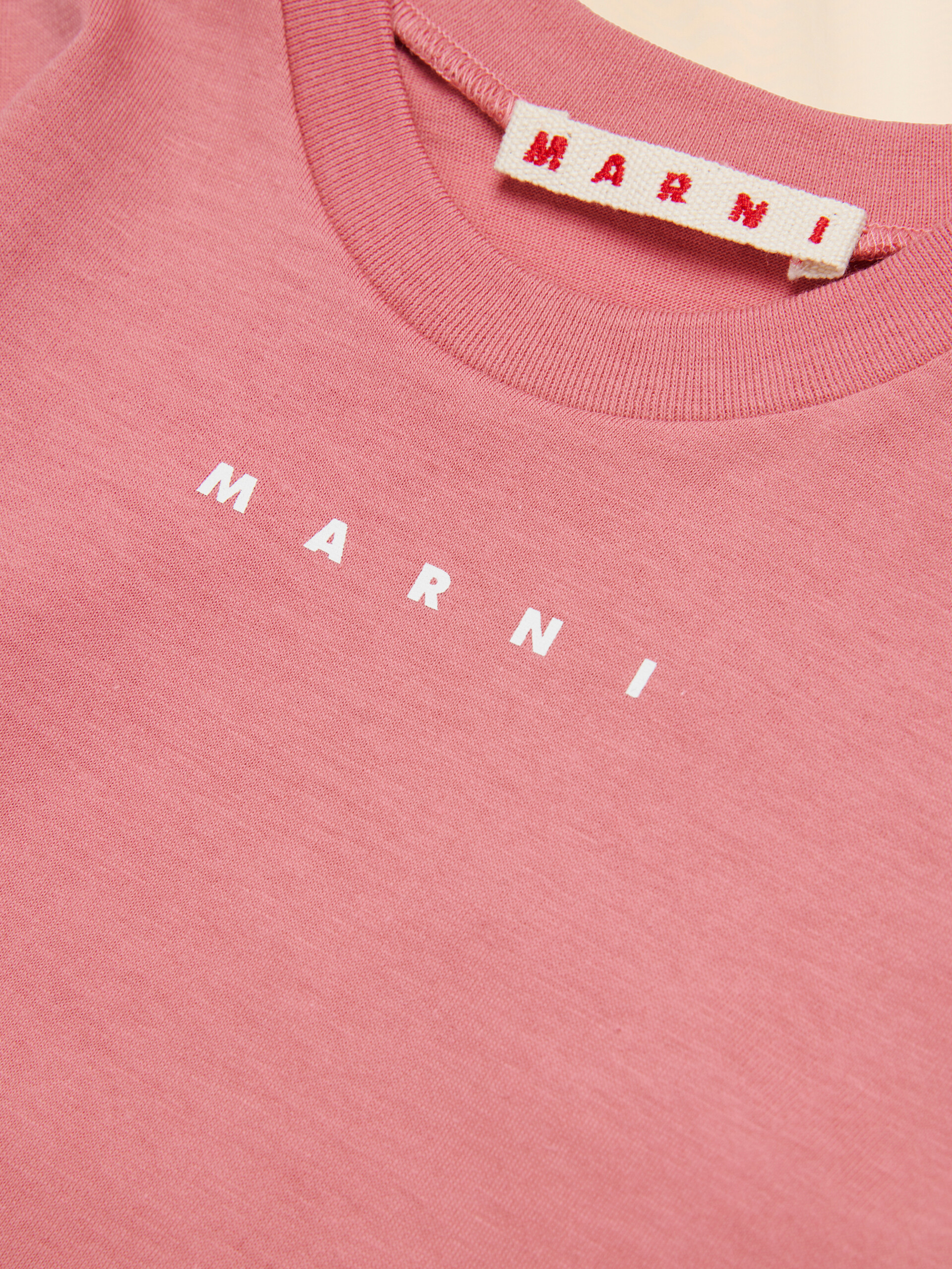 Off-white long-sleeved cotton T-shirt with Marni logo - T-shirts - Image 4