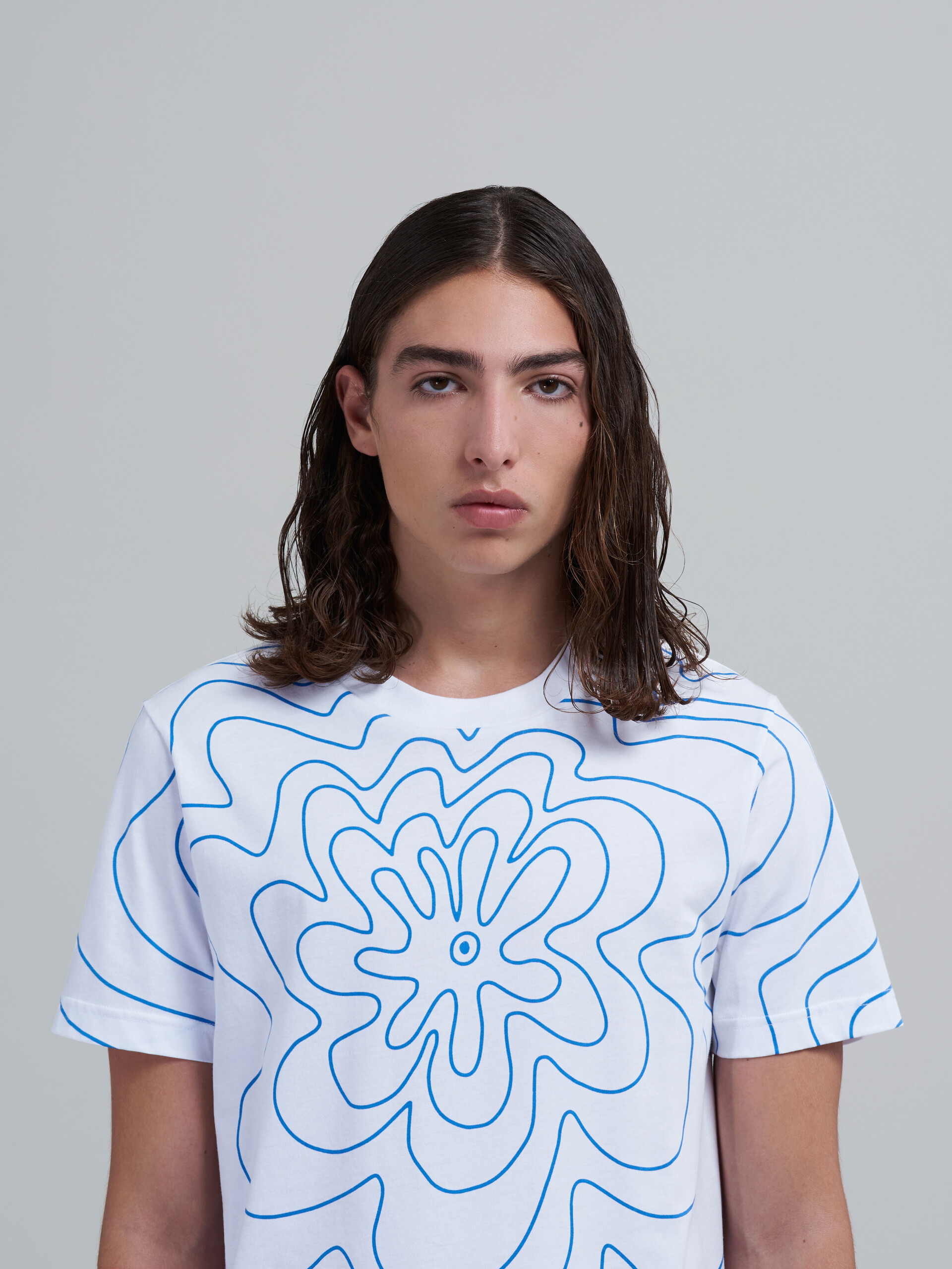 Vibrating Flower print organic jersey T-shirt - T-shirts - Image 4