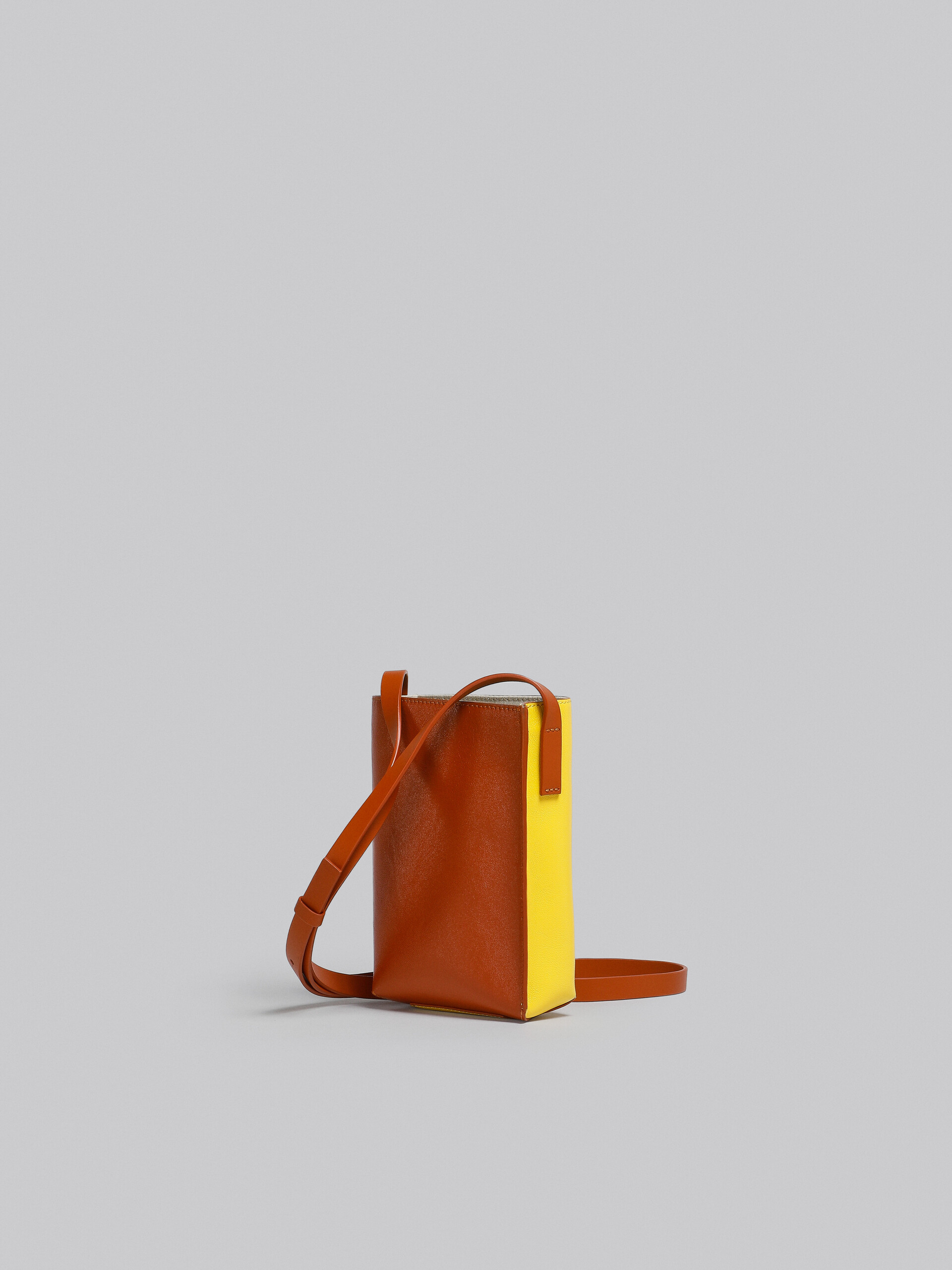 MUSEO SOFT small bag in brown and yellow leather - Shoulder Bags - Image 3