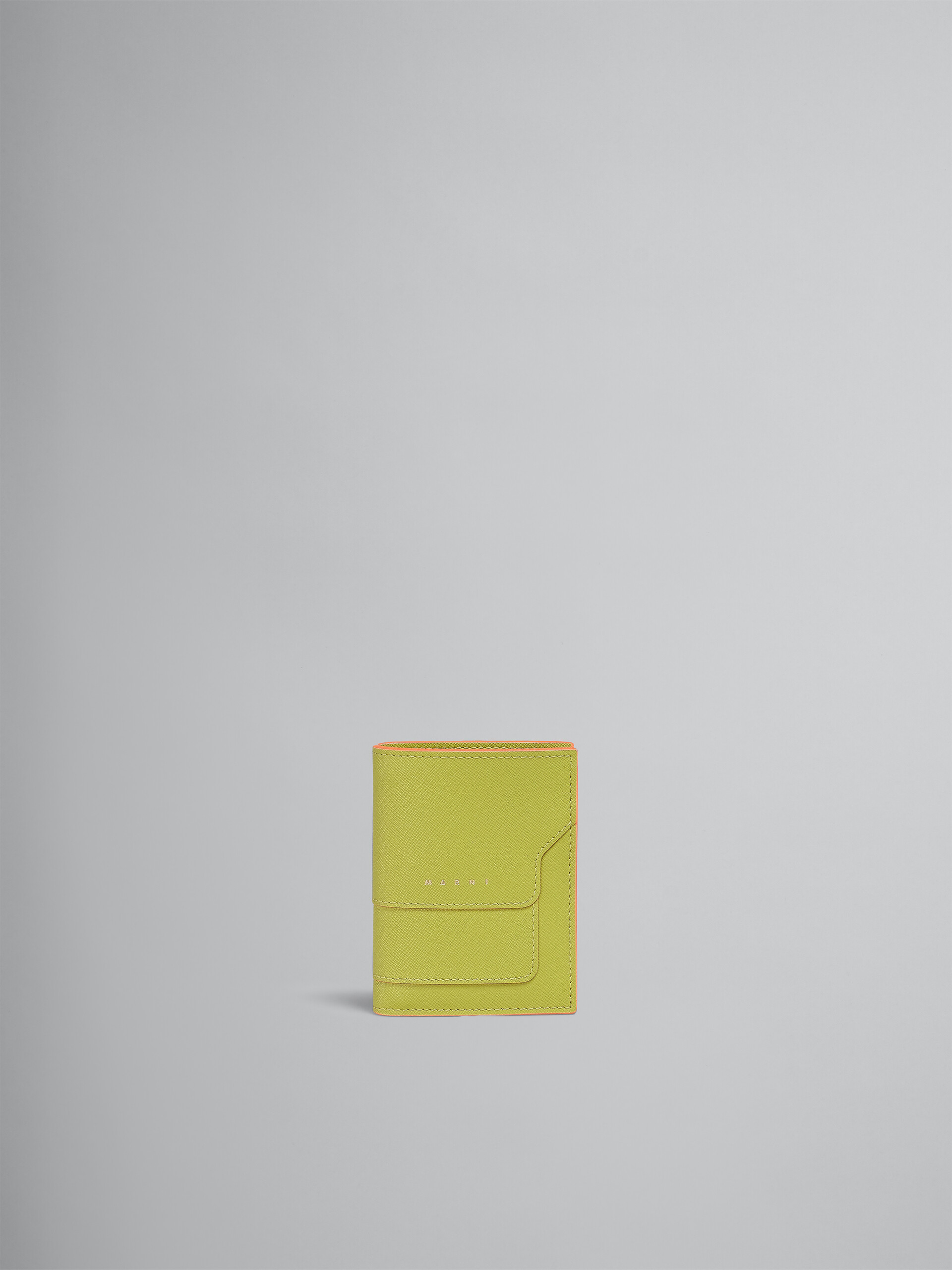Green saffiano leather bi-fold  wallet - Wallets - Image 1