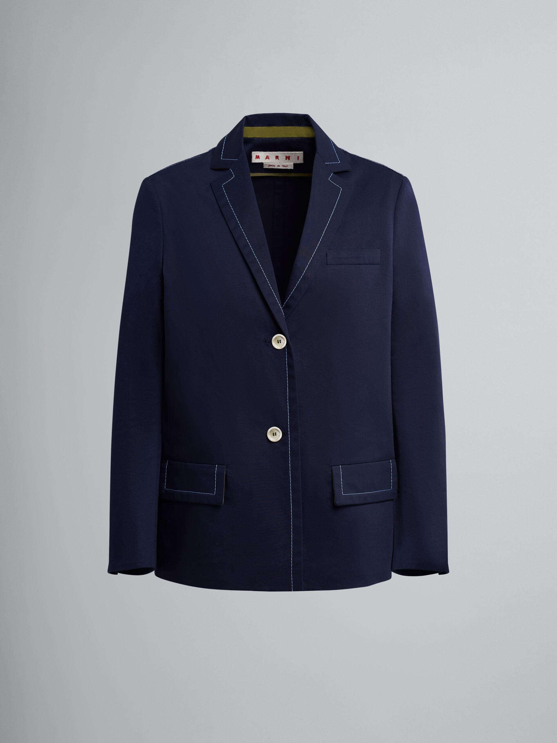 Organic cotton drill blazer jacket - Jackets - Image 1