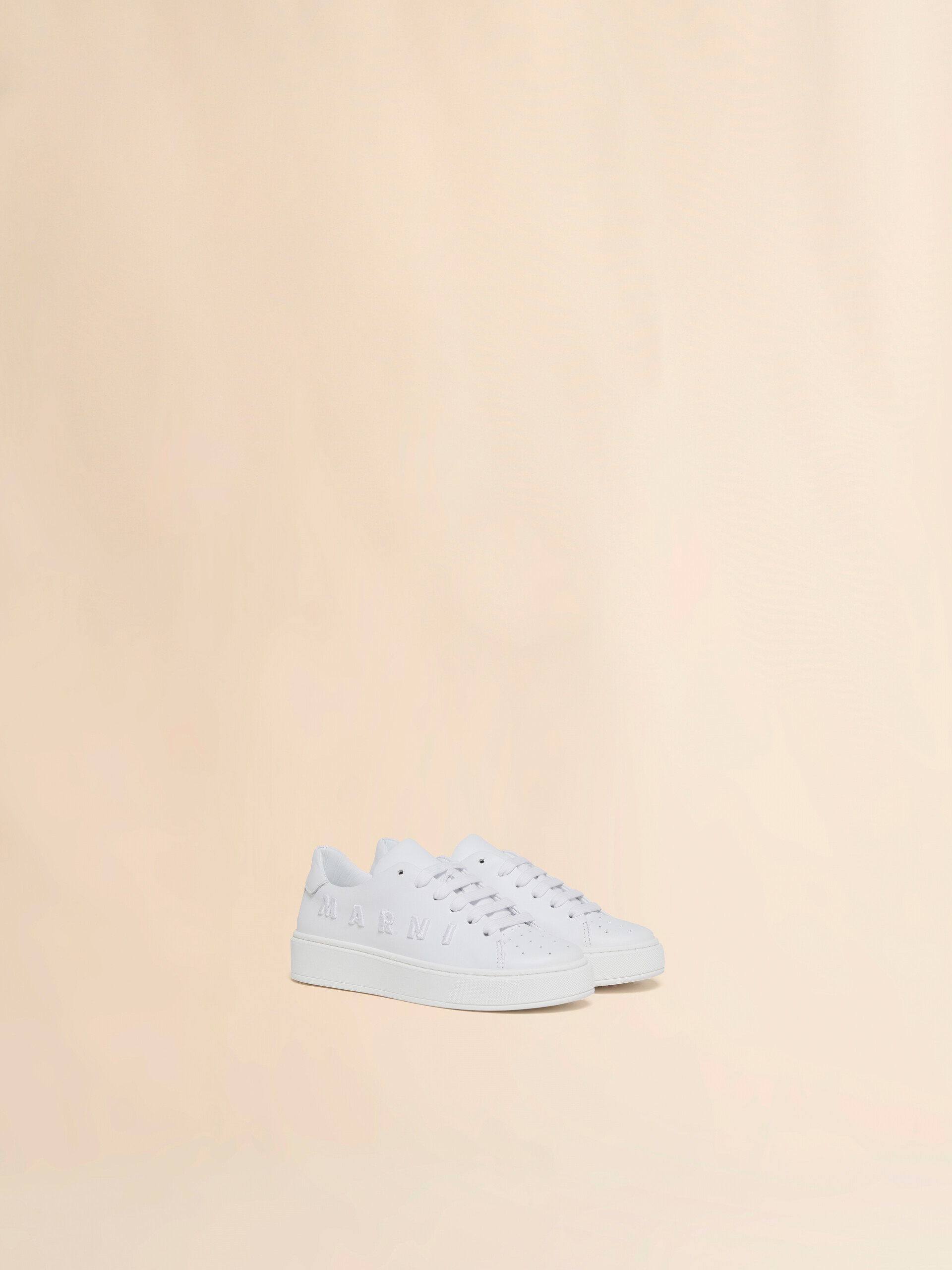 White leather sneaker with tonal Marni embroidery - Sneakers - Image 2