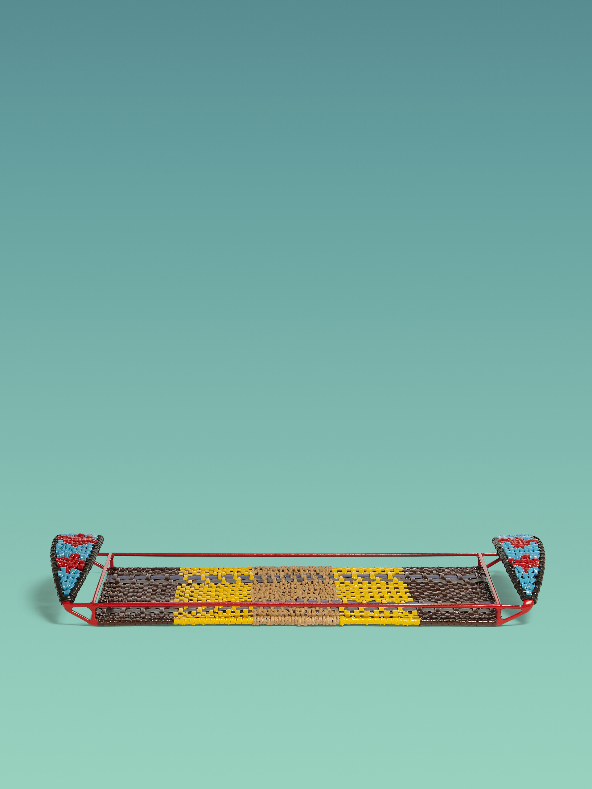 MARNI MARKET Tablett aus Eisen und PVC in Braun und Gelb - Accessoires - Image 1