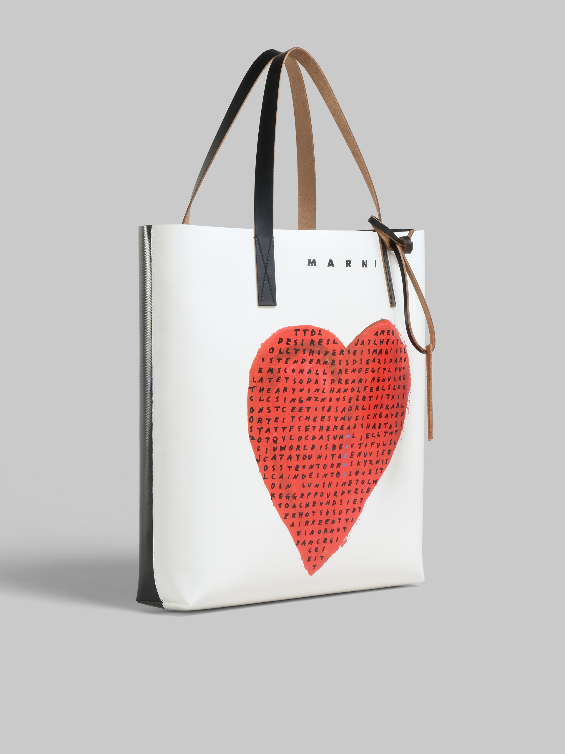 Weiße Tote Bag mit Wordsearch Heart-Print - Shopper - Image 6