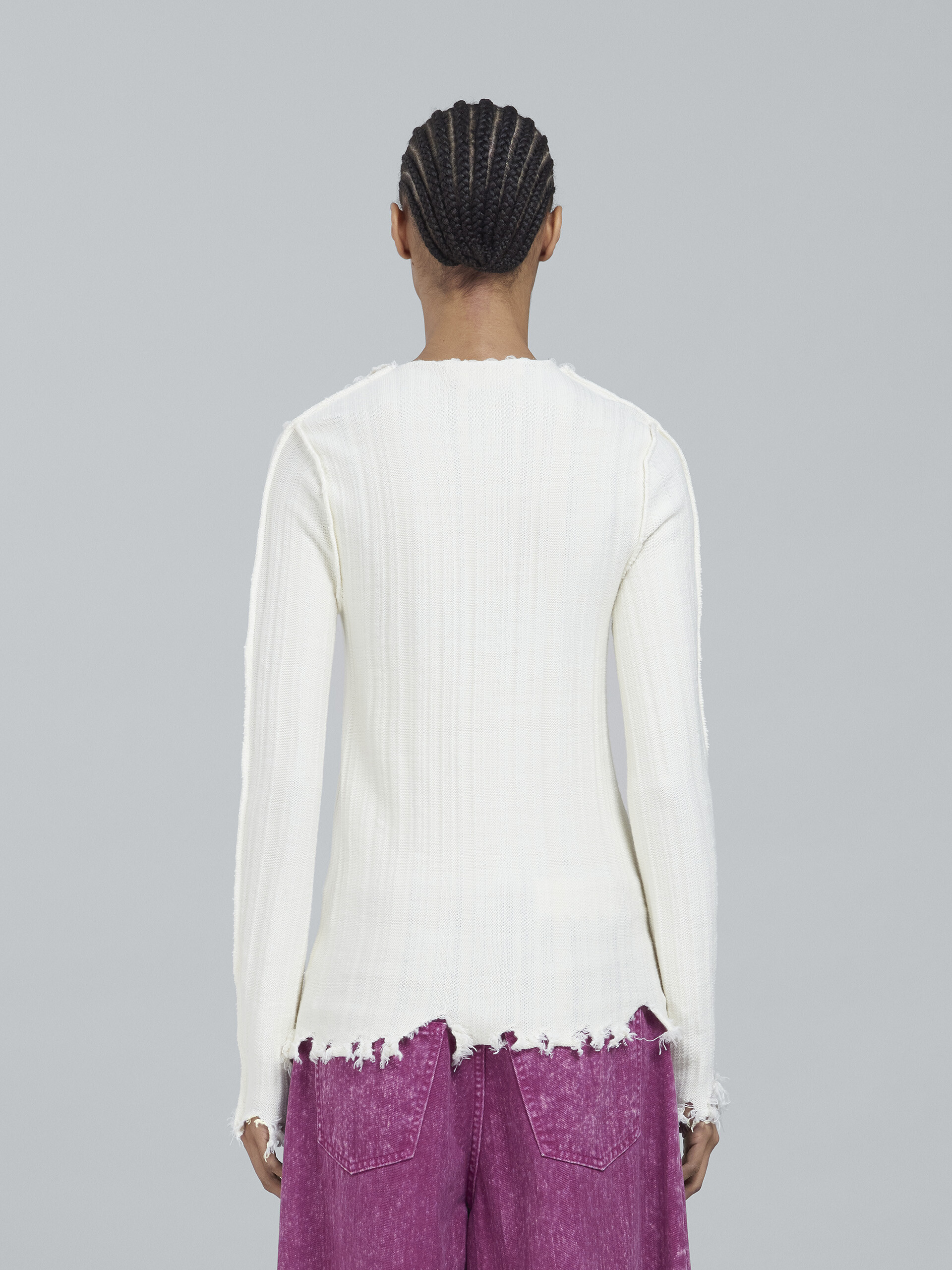 Cotton and virgin wool crewneck sweater - Pullovers - Image 3
