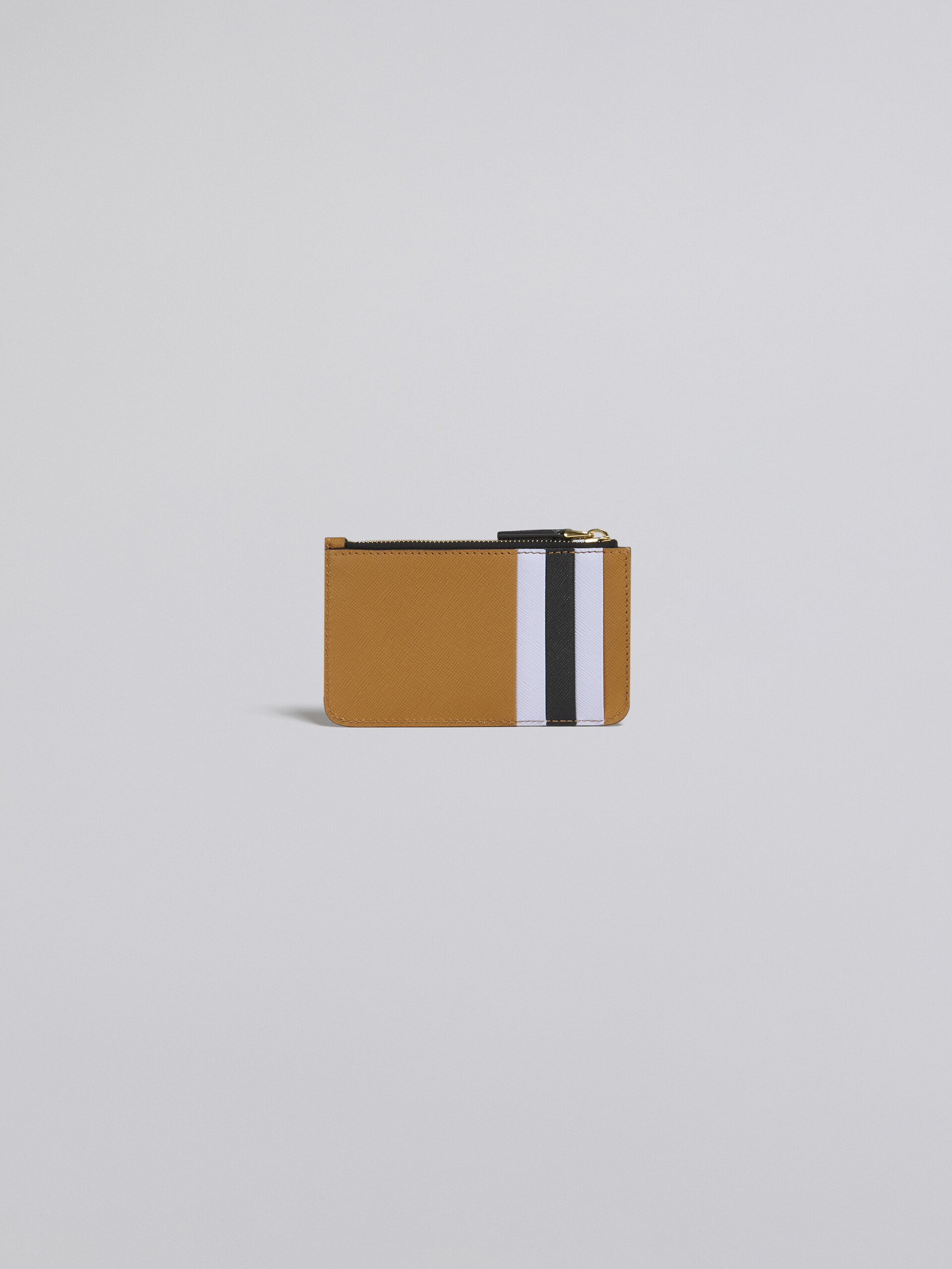 Porte-cartes en cuir saffiano brun, lilas et noir - Portefeuilles - Image 3