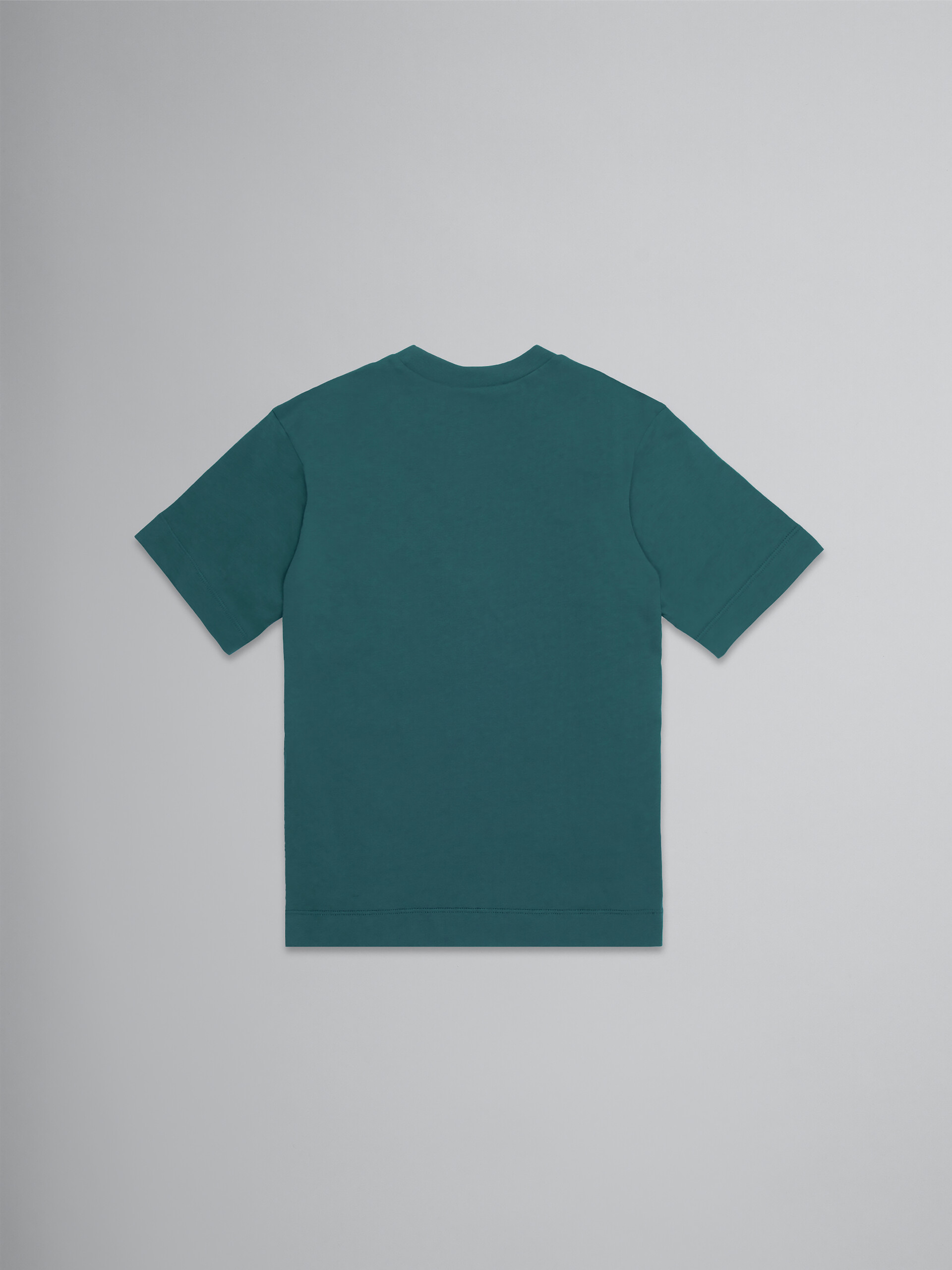 T-shirt blu in jersey con logo - T-shirt - Image 2
