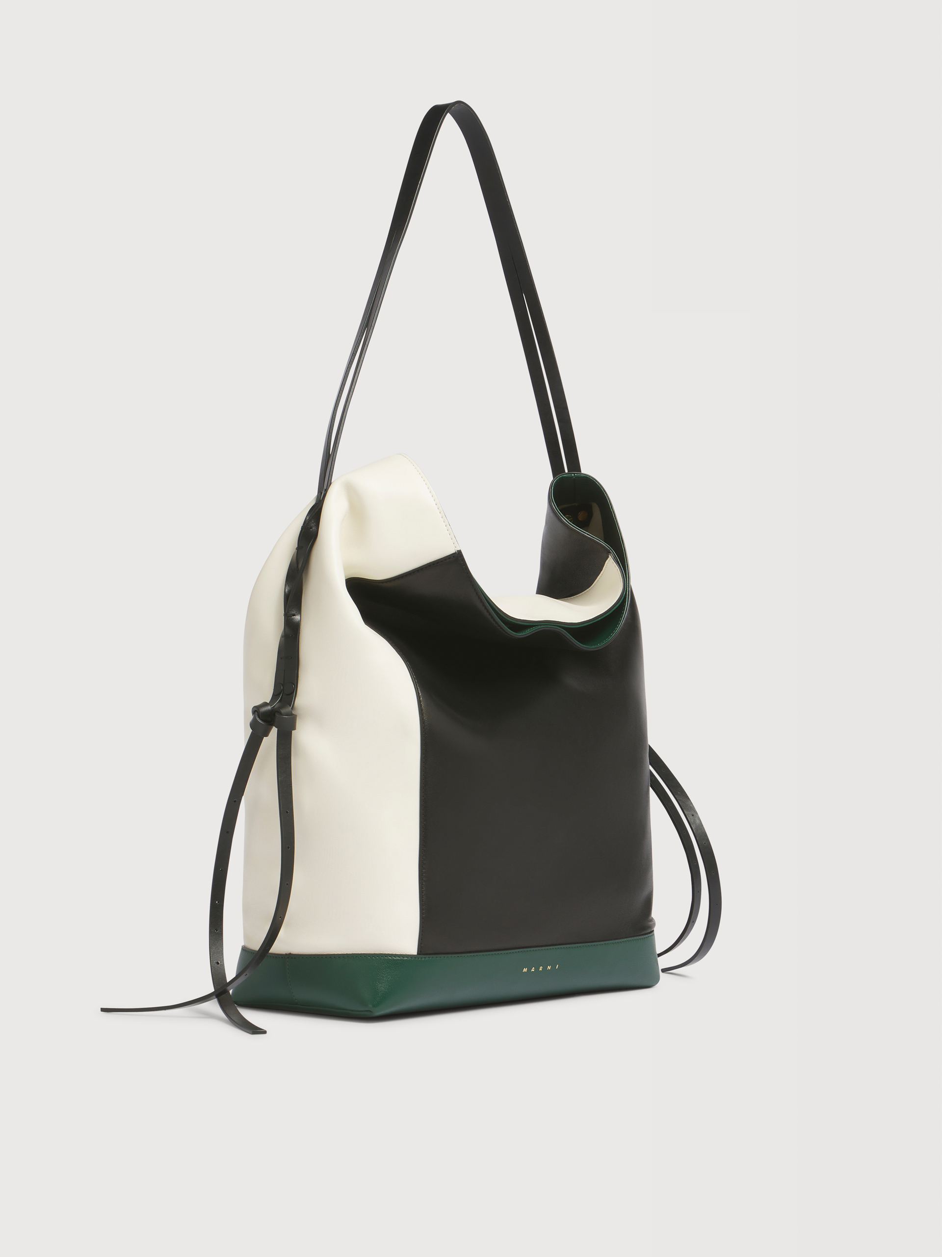 White black and green leather Pod 2.0 large hobo bag - Shoulder Bags - Image 5