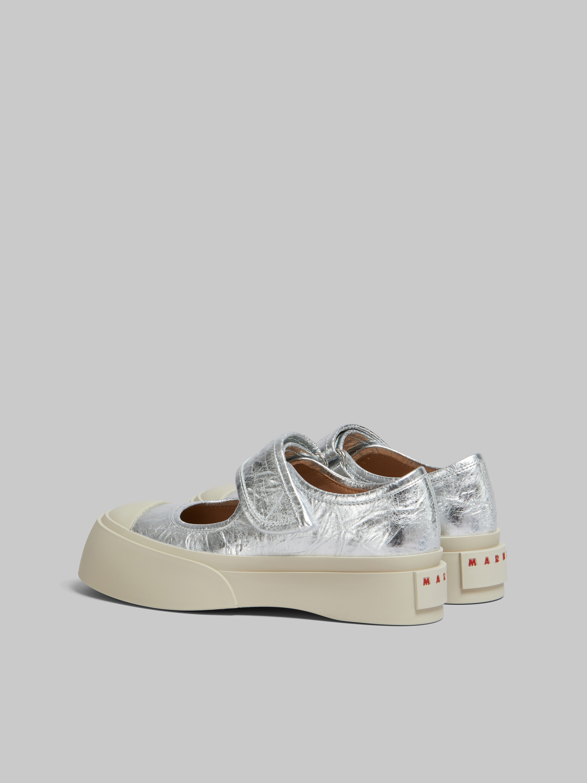 Sneaker Mary Jane in pelle color argento - Sneakers - Image 3