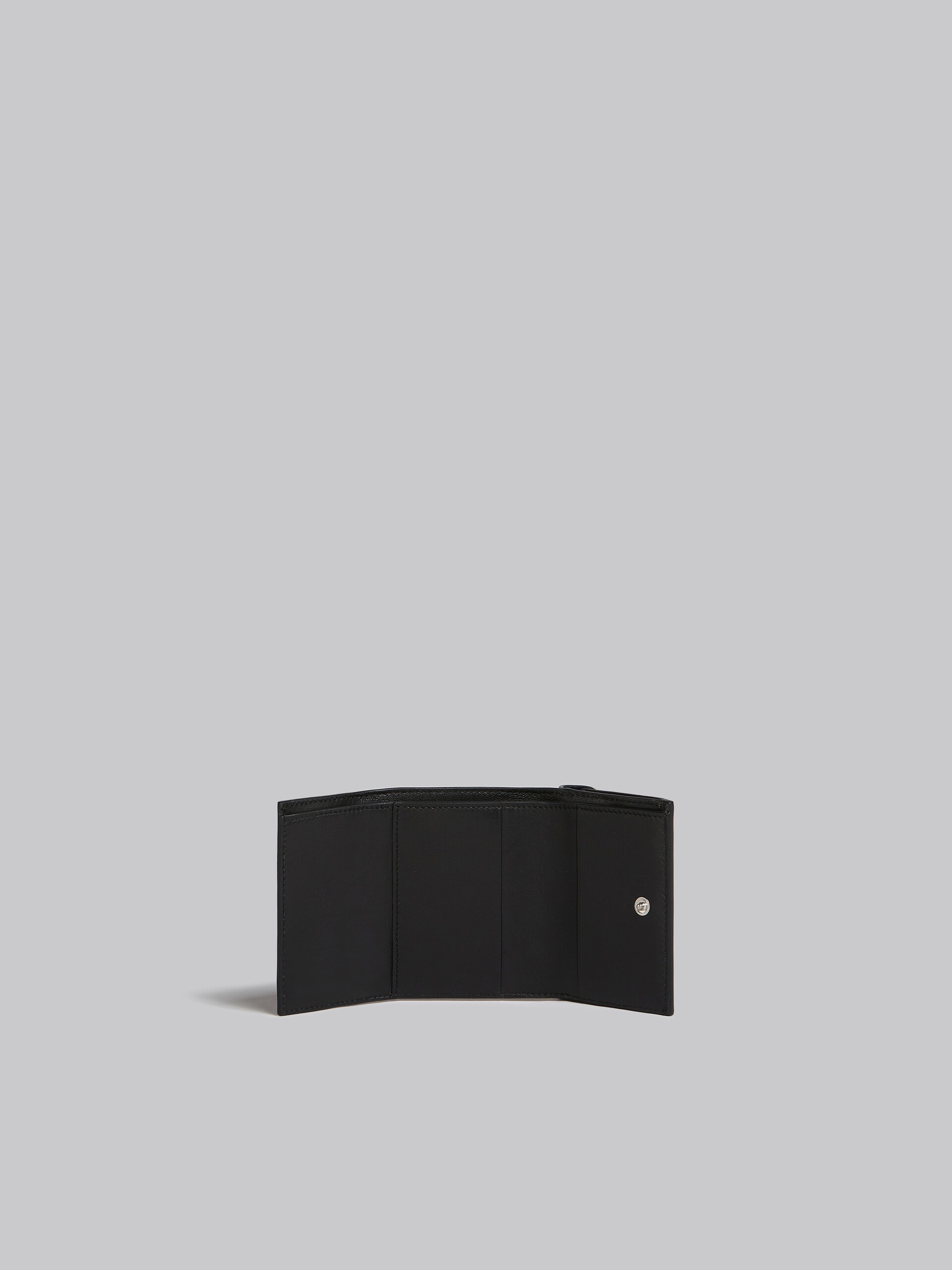 Dreifache Faltbrieftasche aus Leder in Marineblau und Schwarz - Brieftaschen - Image 2