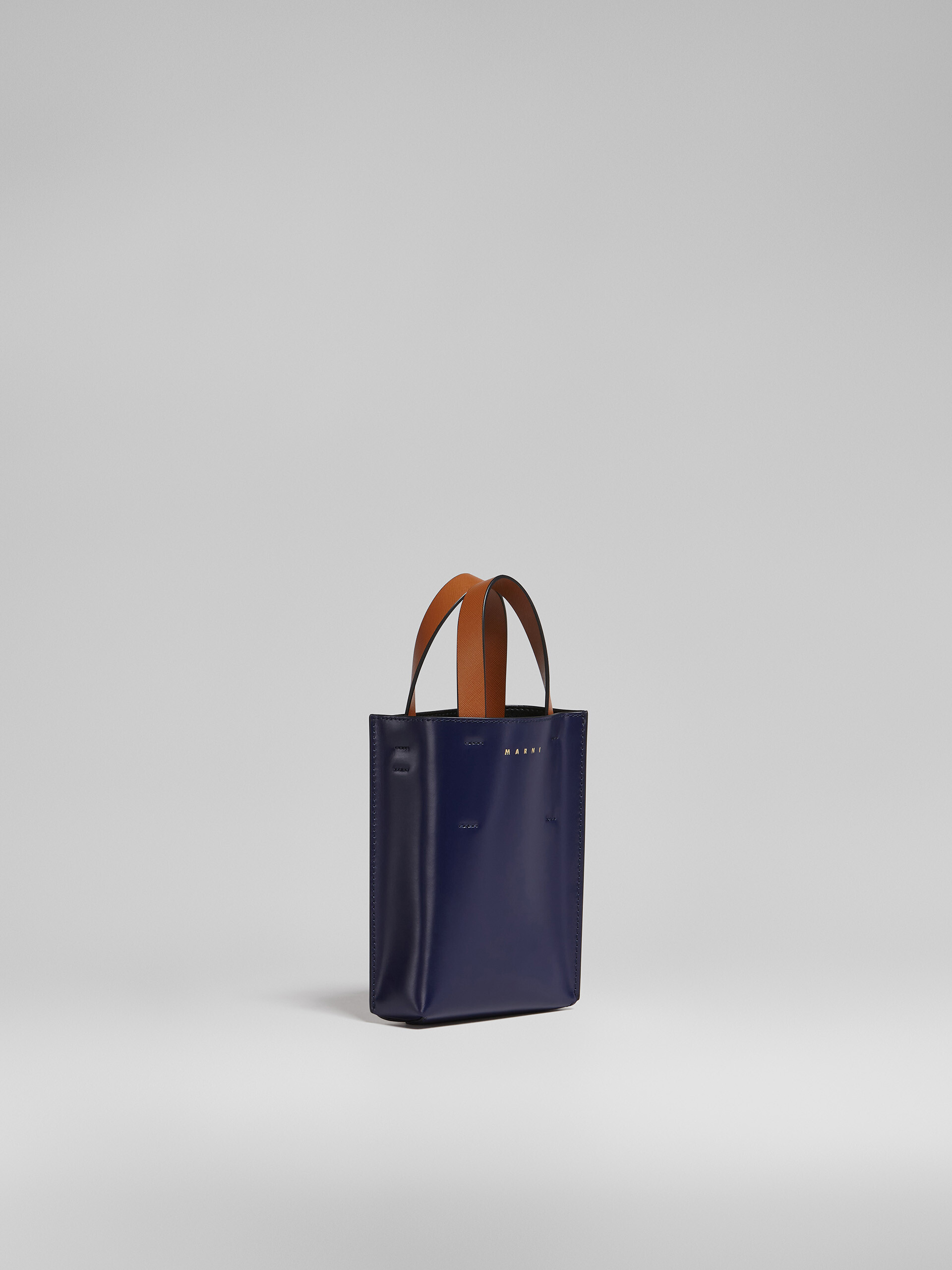 MUSEO nano bag in blue and white leather - Shopping Bags - Image 6