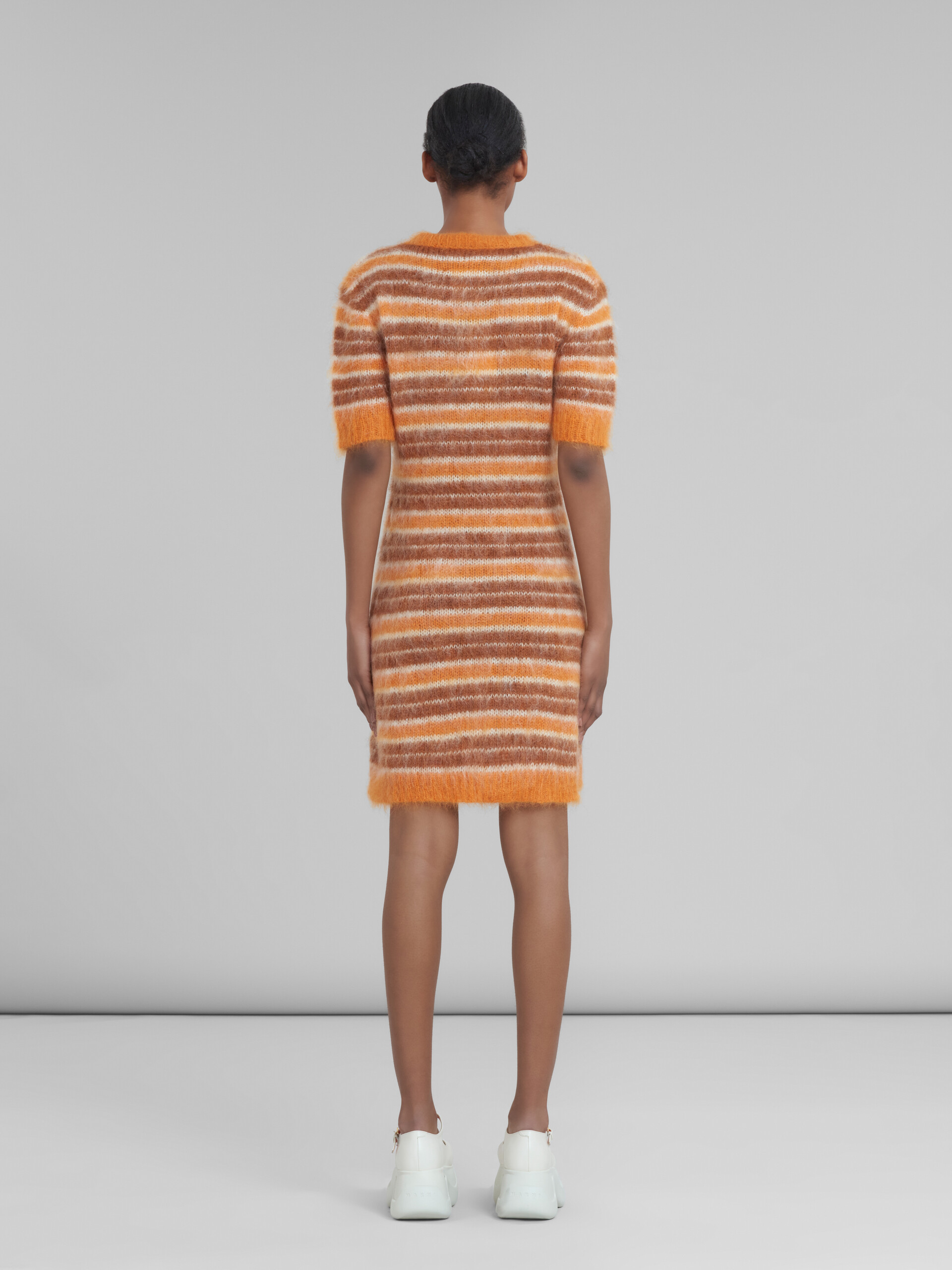 Mohair dress with orange stripes - Dresses - Image 3