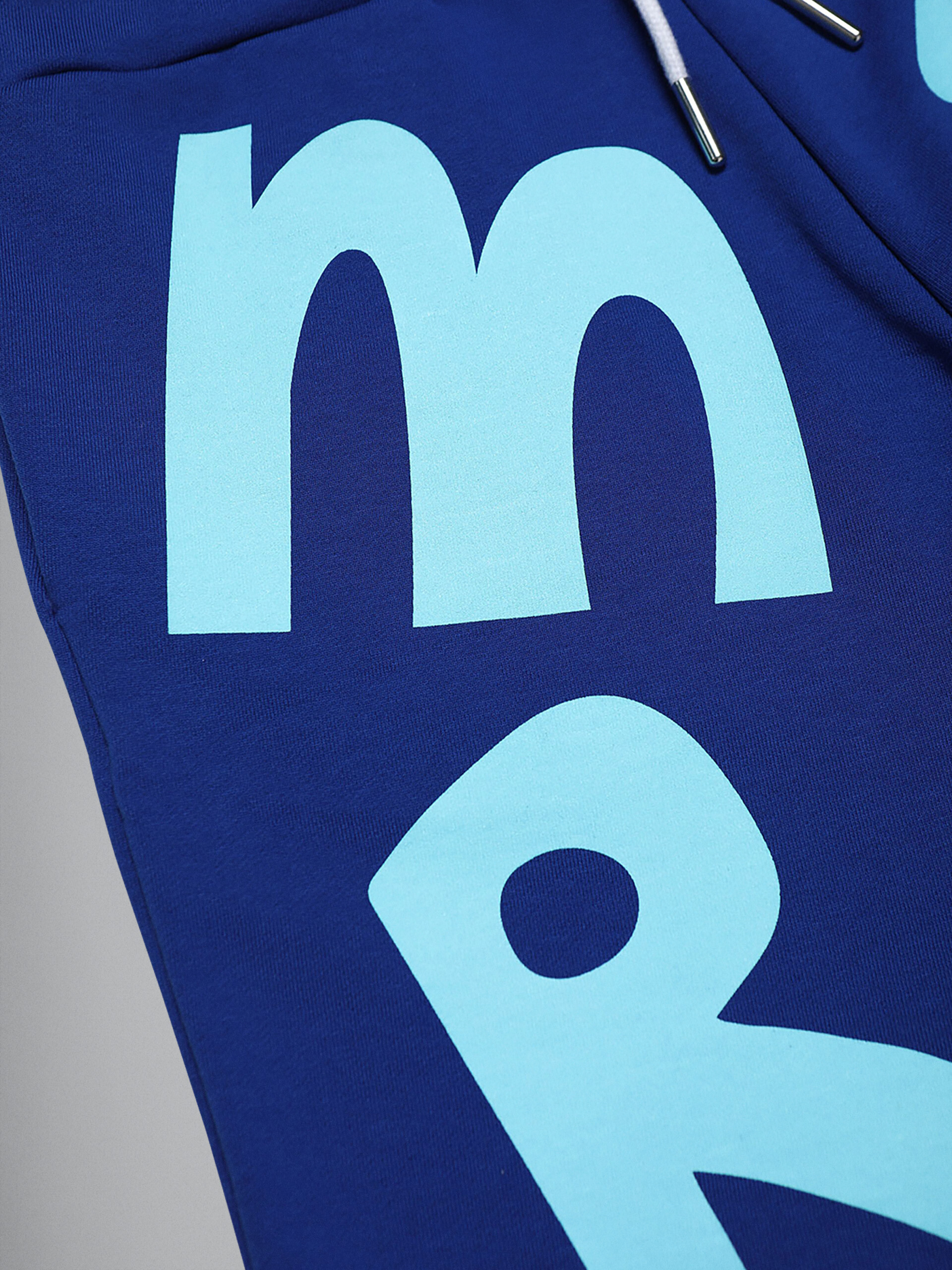 Blue maxi logo sweatshirt cotton short track pants - Pants - Image 3