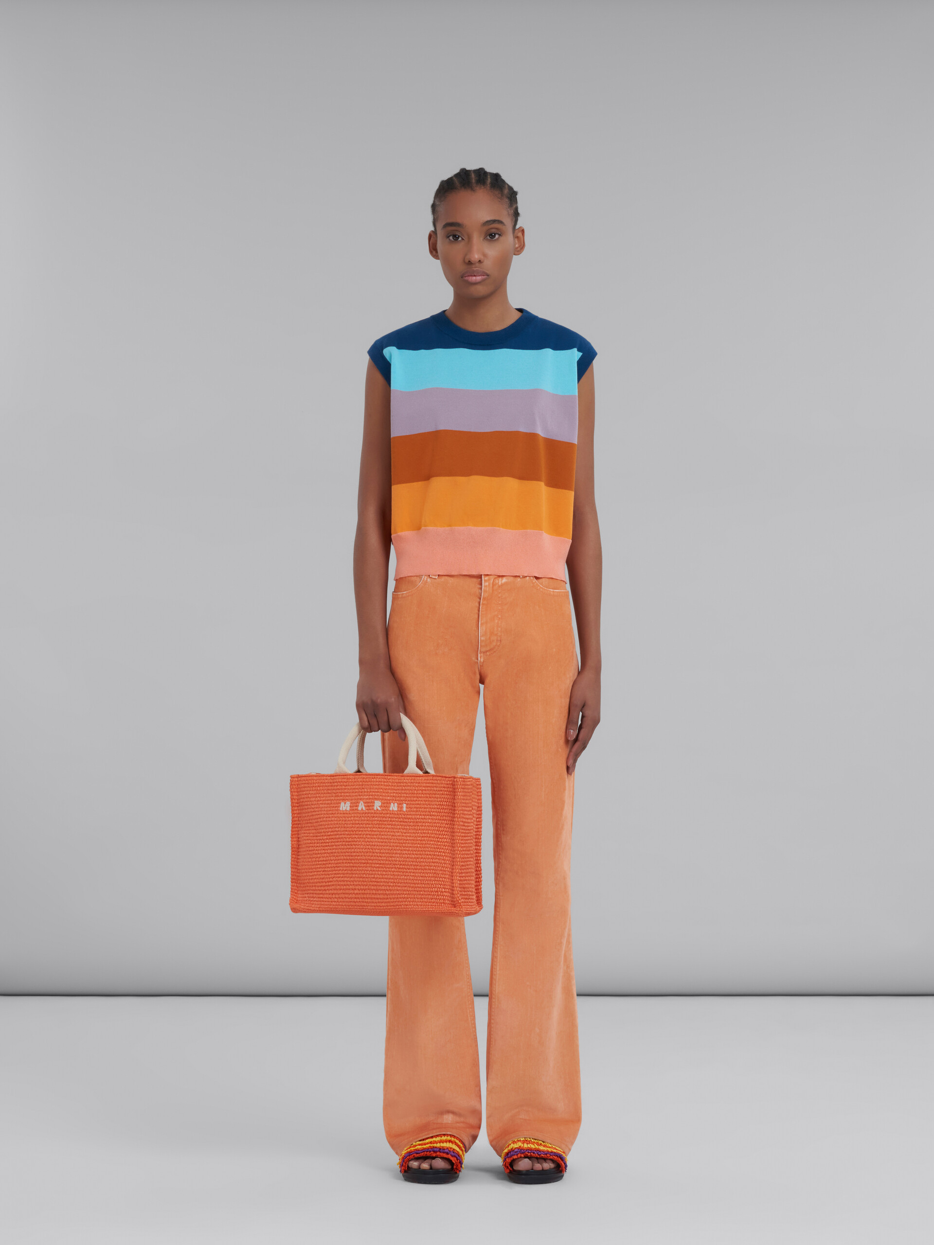 Orange raffia Small Tote Bag - Shopping Bags - Image 2