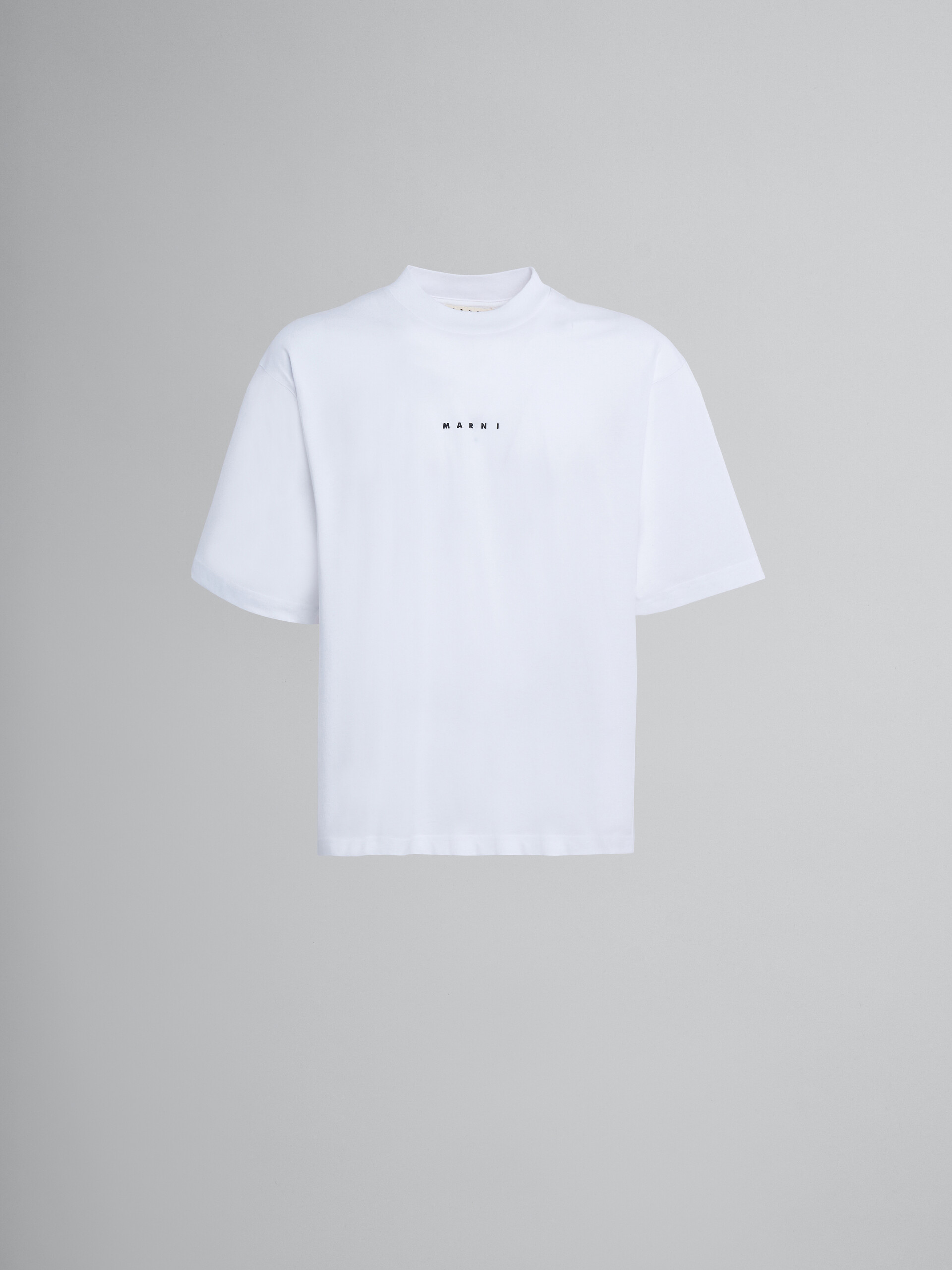 T-shirt en coton biologique blanc avec logo - T-shirts - Image 1