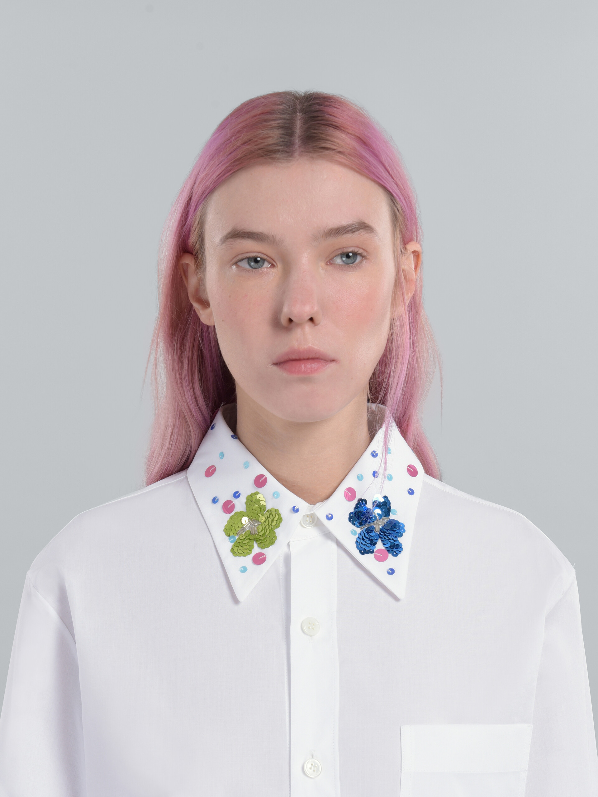 White poplin shirt in bio cotton - Shirts - Image 4