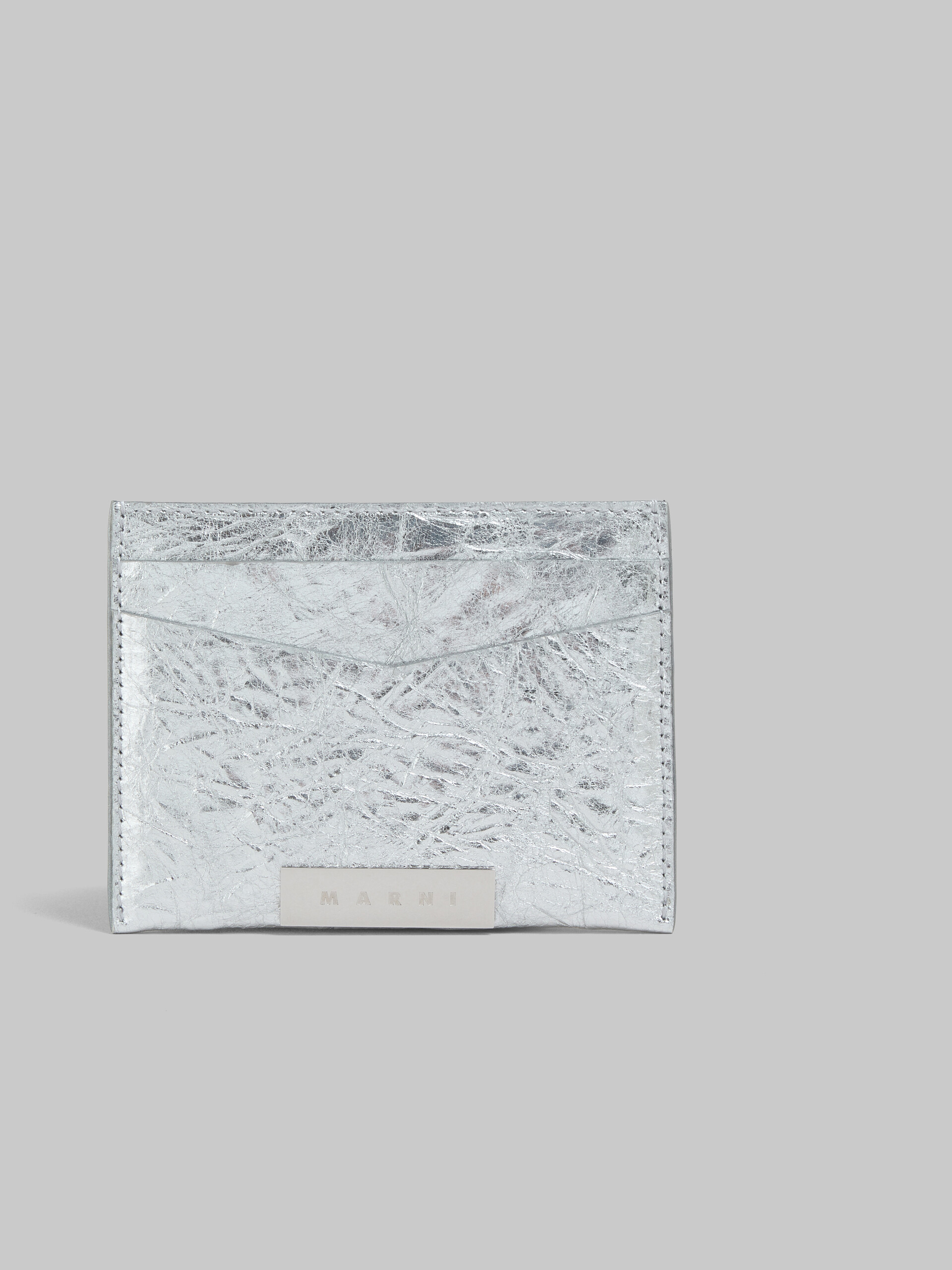 Portacarte Prisma in pelle color argento - Portafogli - Image 4