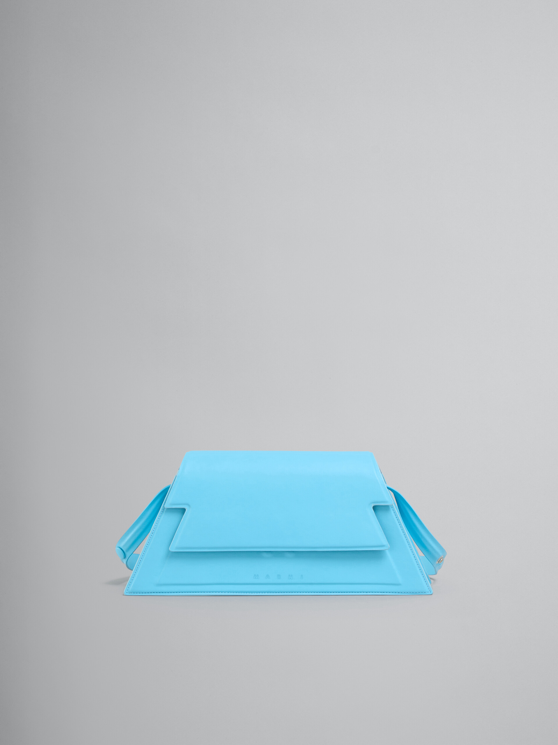 Medium Trunkoise bag in smooth light blue leather - Shoulder Bags - Image 1
