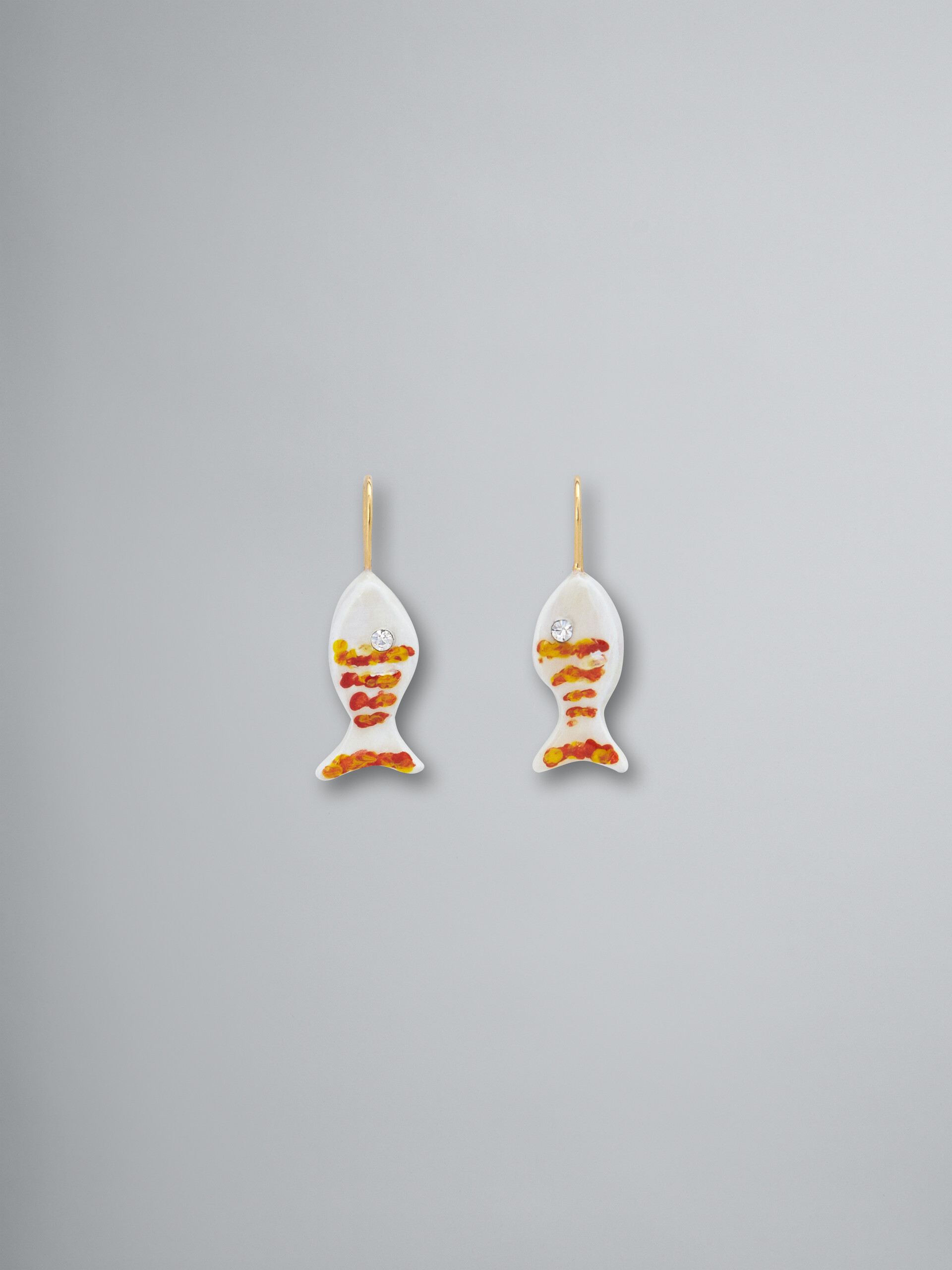 White enamel SEA earrings - Earrings - Image 1