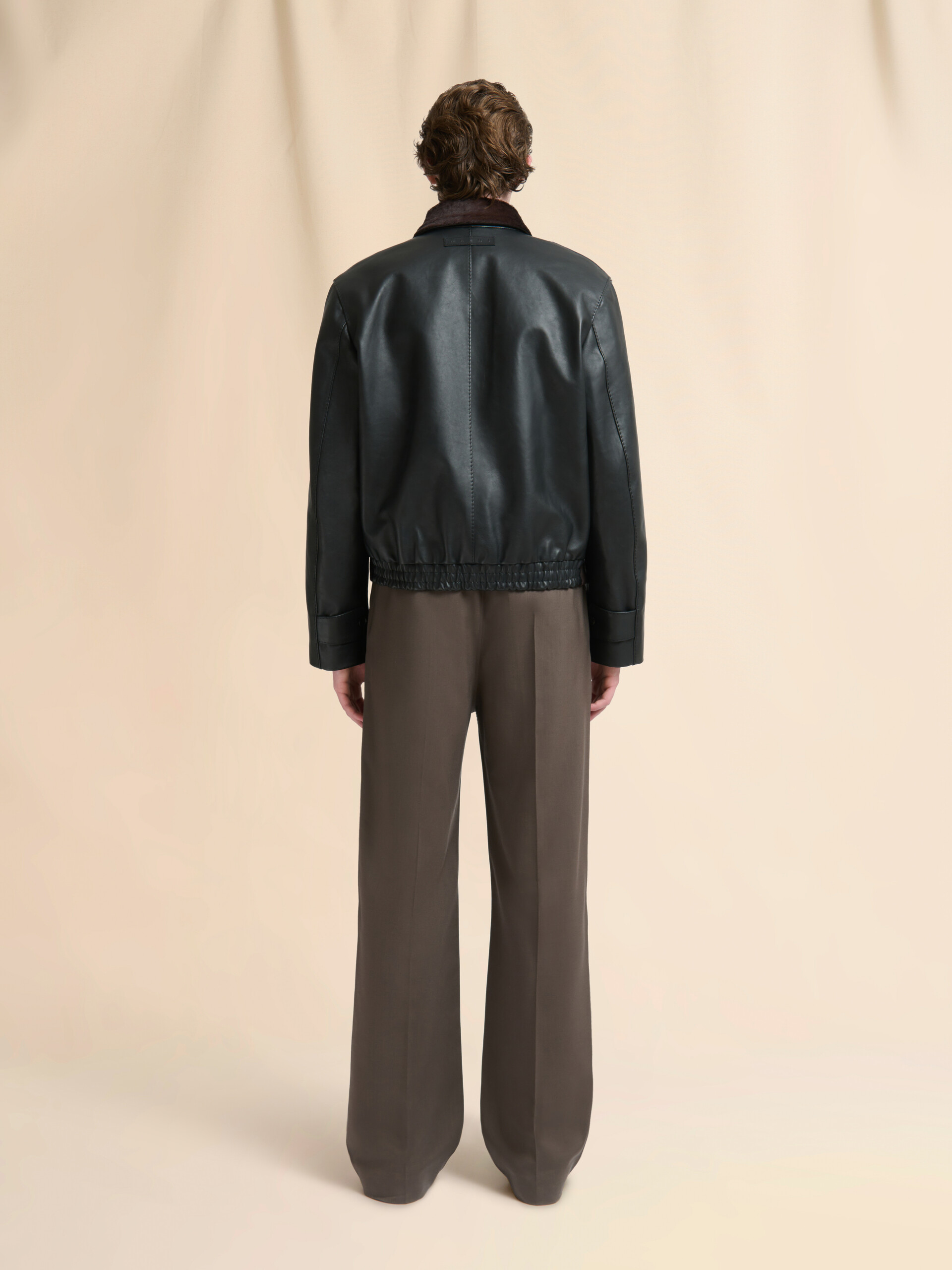 Black leather and pony hair jacket - Jackets - Image 3