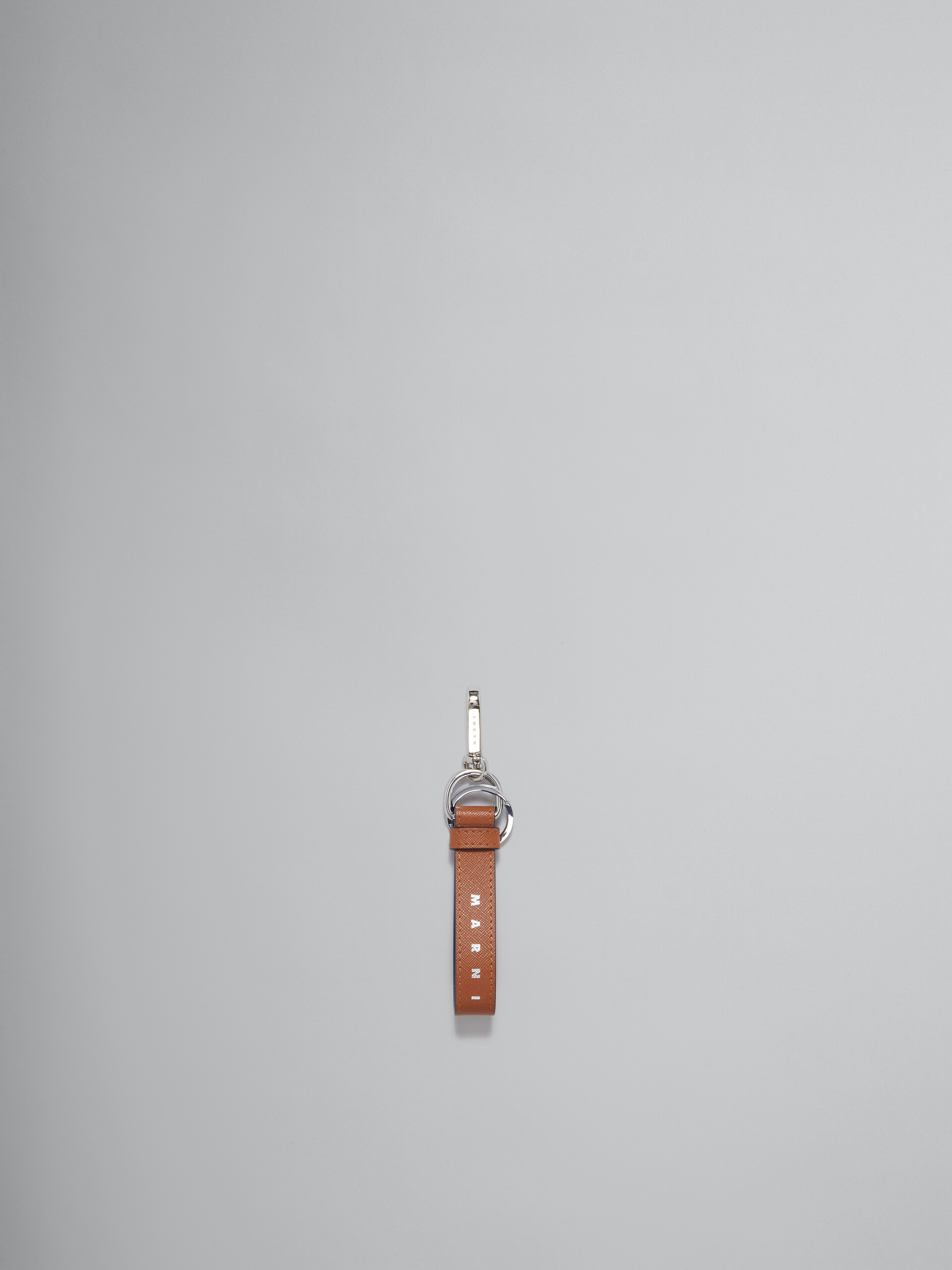 Schlüsselanhänger aus Saffiano-Leder in Dunkelblau und Grün - Schlüsseletui - Image 1