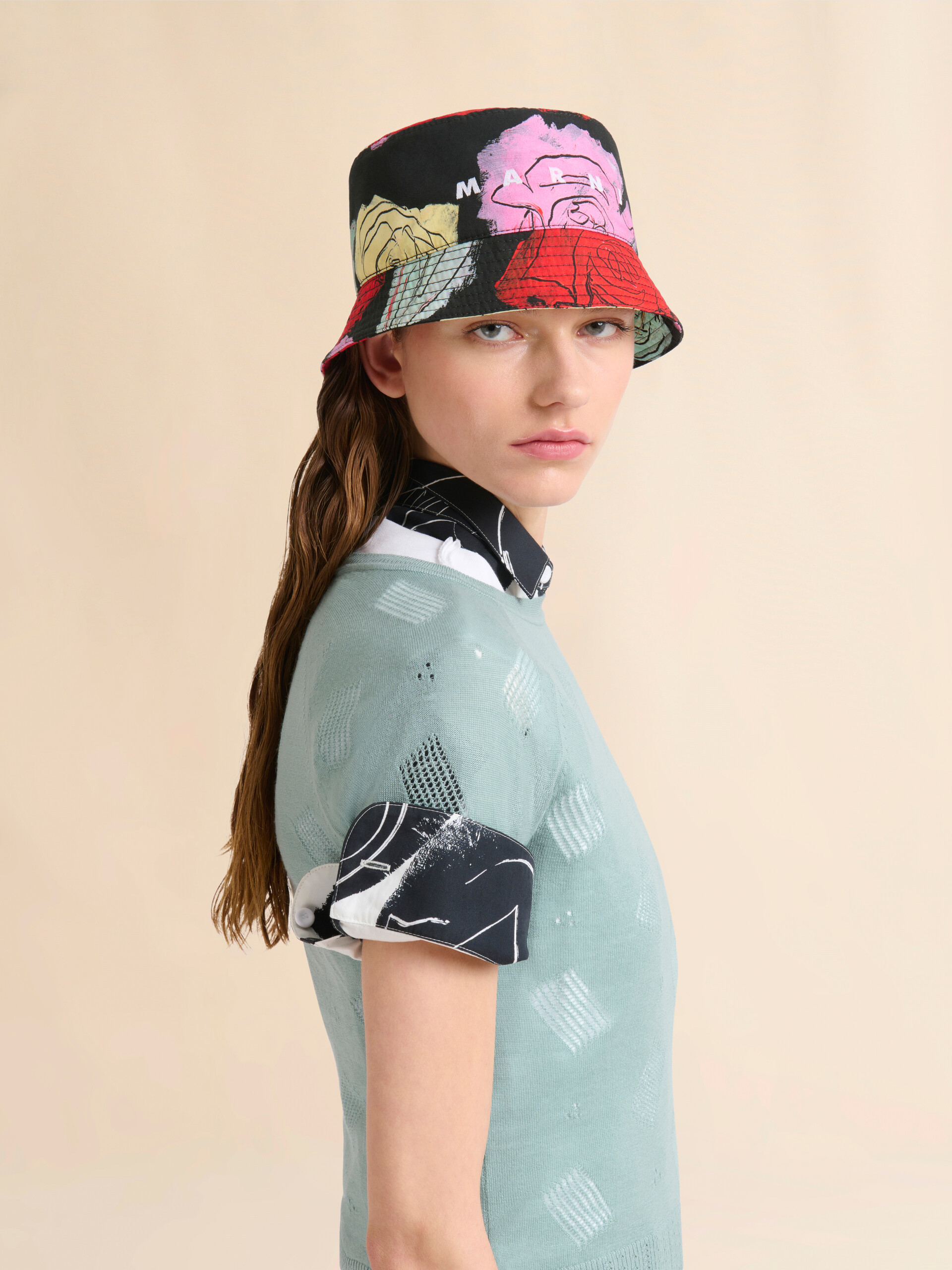Black cotton bucket hat with Orion print - Hats - Image 2