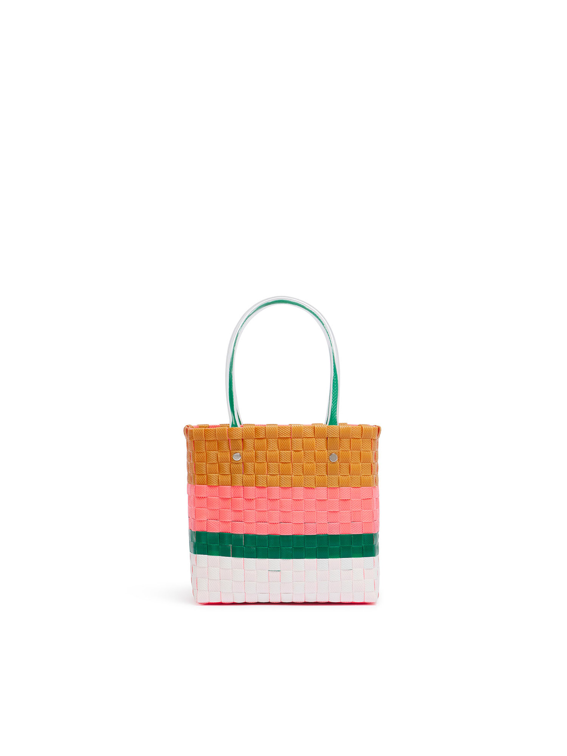 アースオブシエナ MARNI MARKET STRIPE BASKET BAG MINI - ショッピングバッグ - Image 3