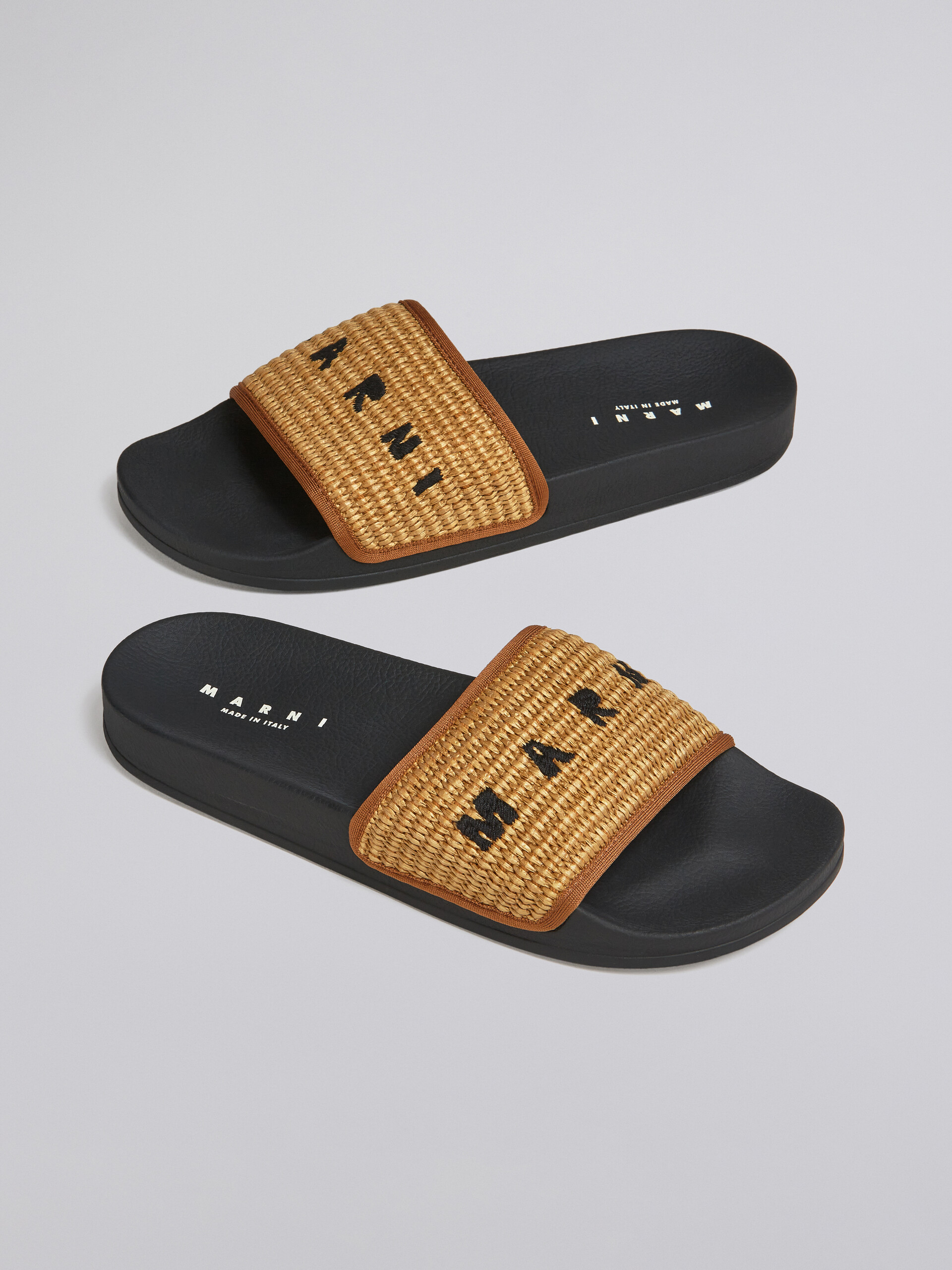 Brown raffia sandal - Sandals - Image 5