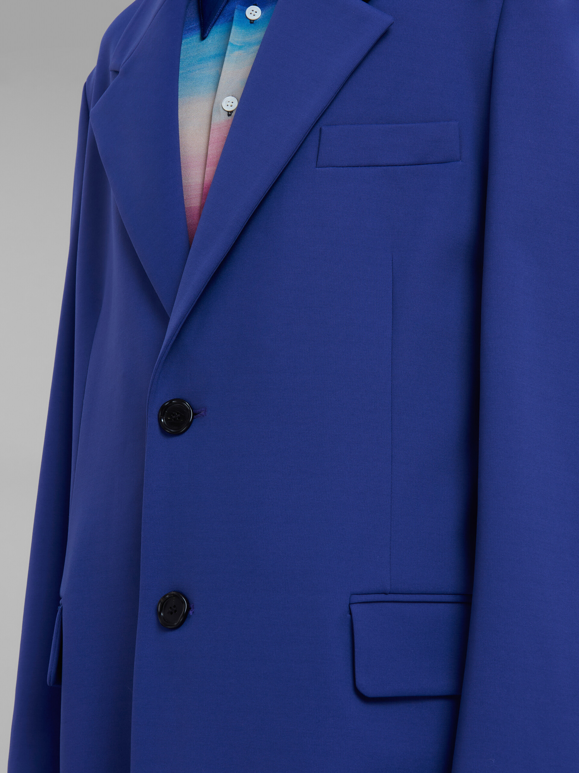 Purple single-breasted jersey coat - Coat - Image 5