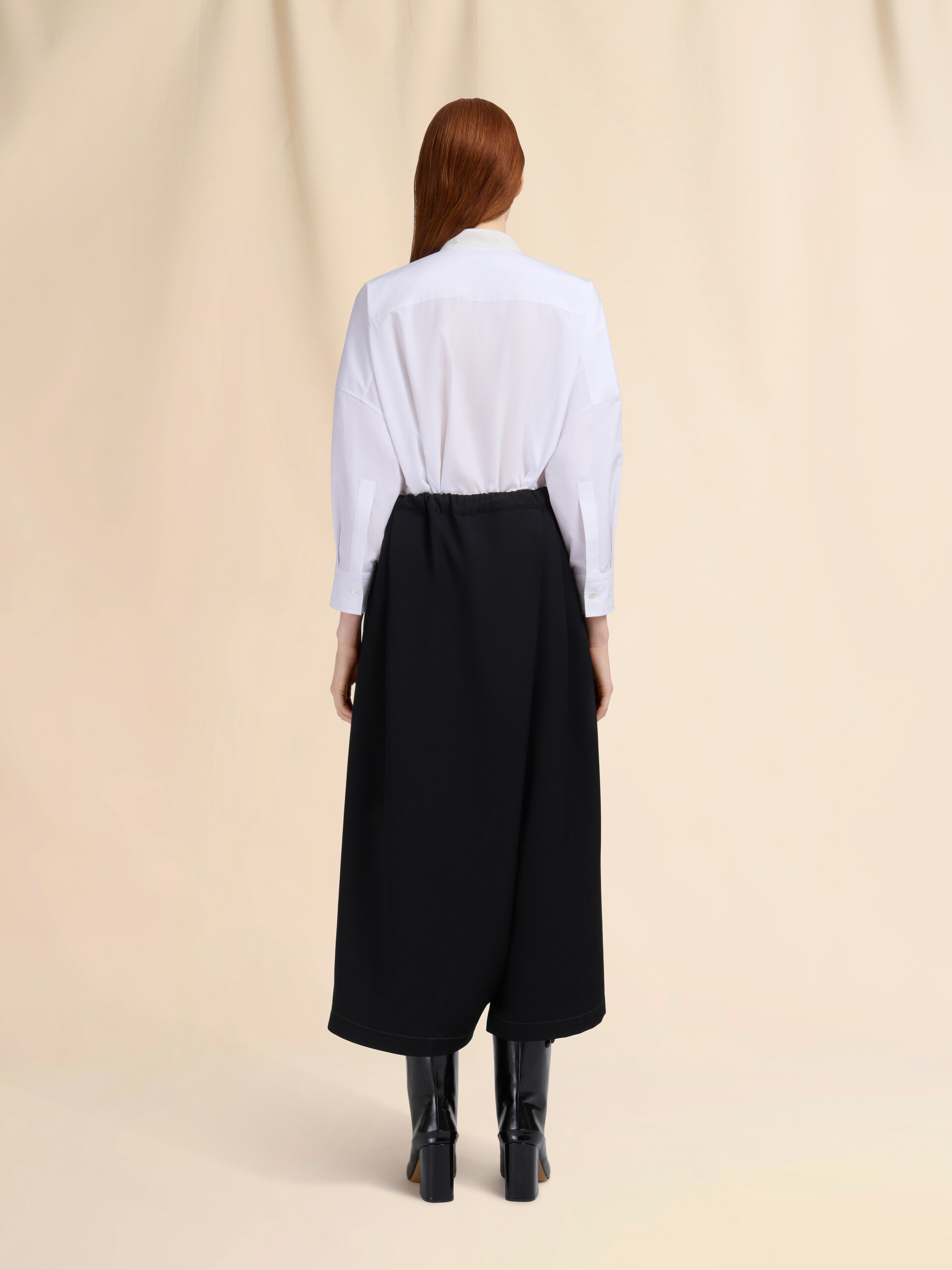 Pantaloni oversize in lana nera - Pantaloni - Image 3